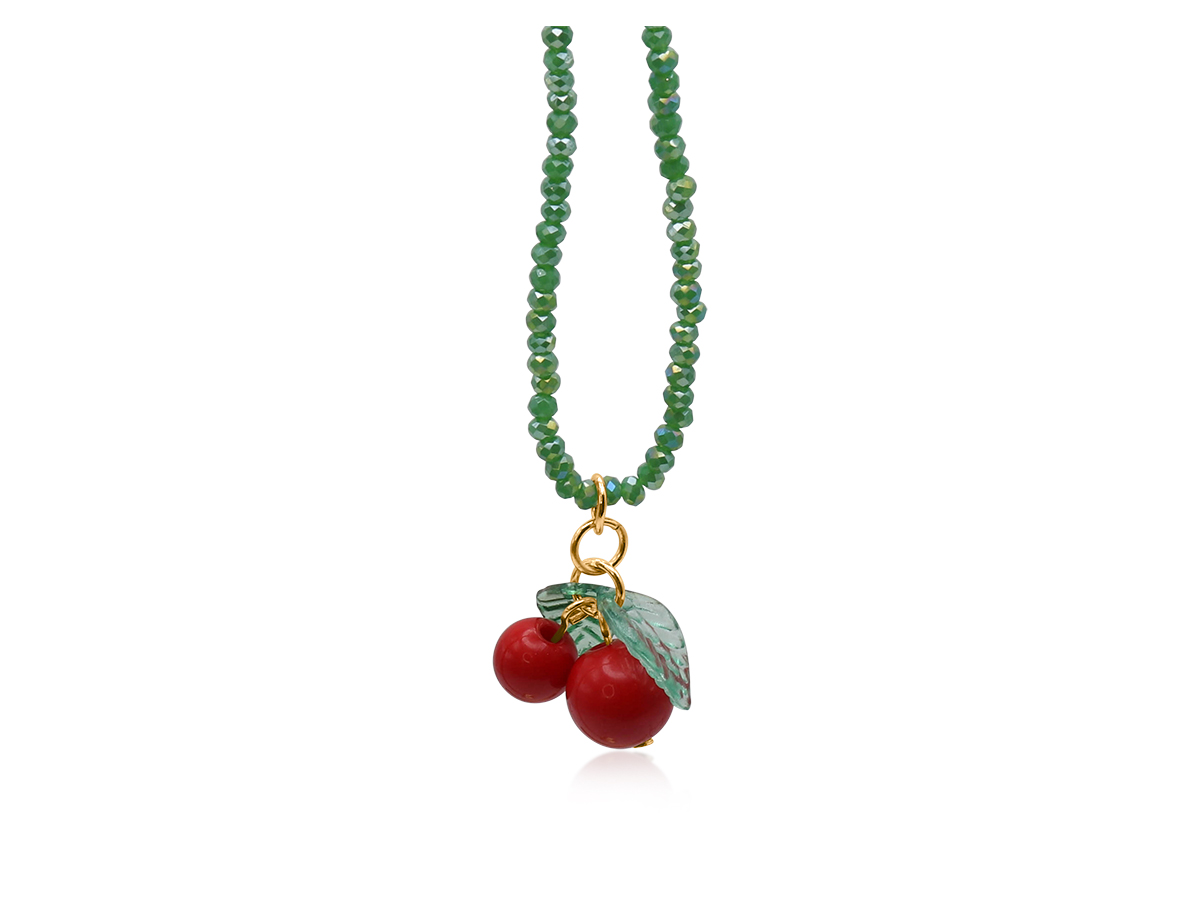 Picture of GREEN  HORTENSE SMALL CHERRY BEADED NECKLACE