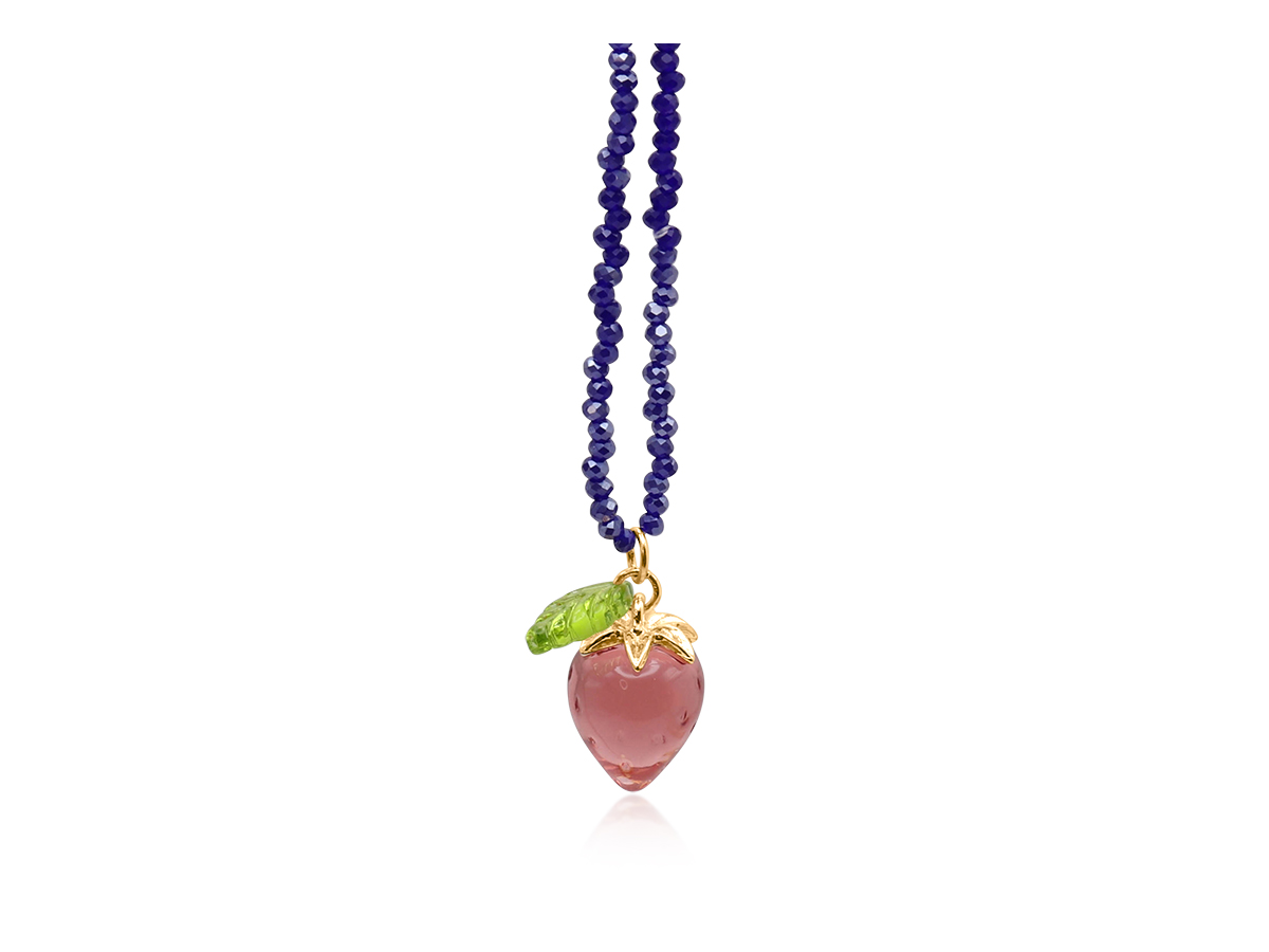 Picture of NAVY YAGODA STRAWBERRY BEADED NECKLACE