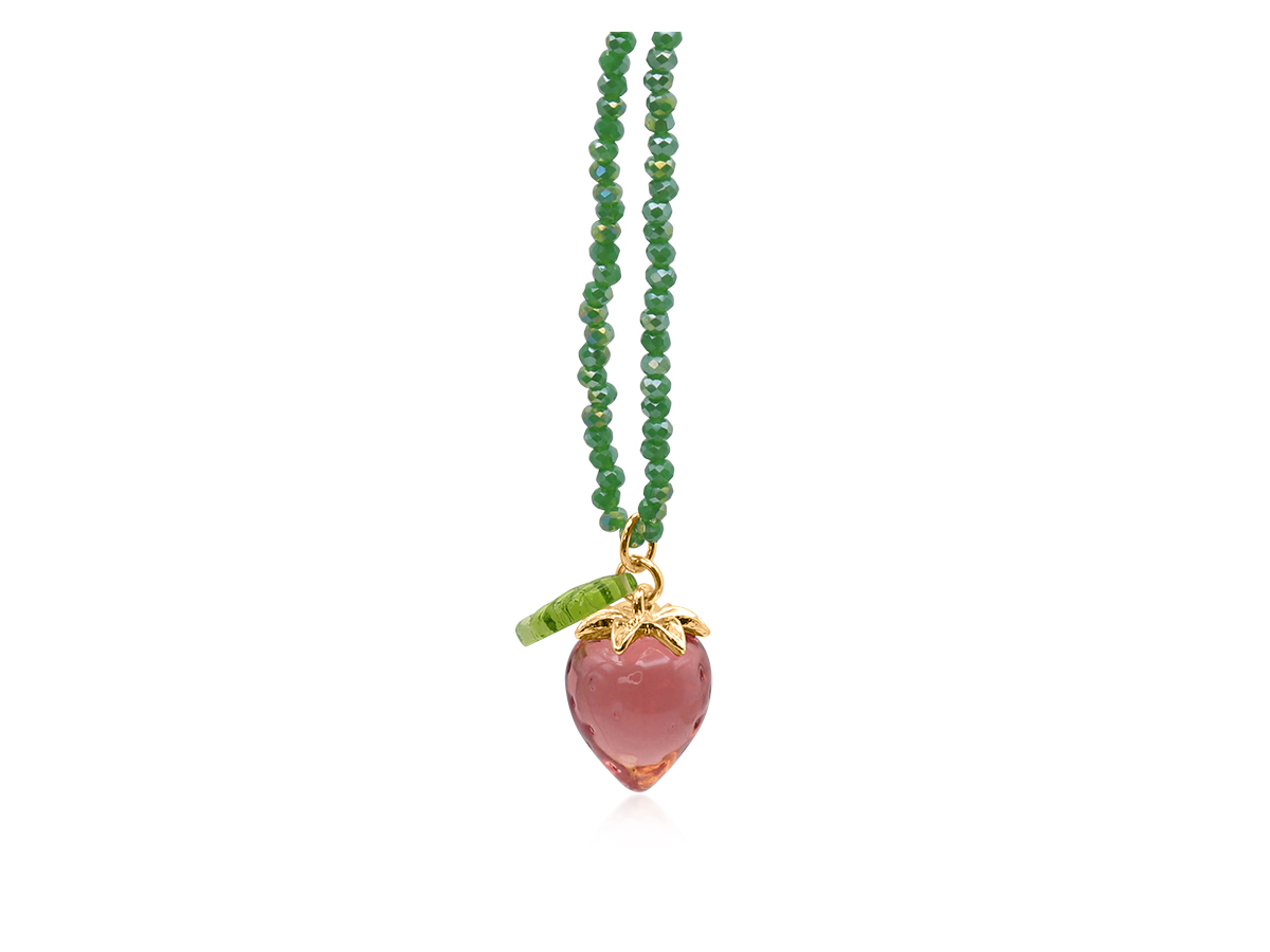 Picture of GREEN  YAGODA STRAWBERRY BEADED NECKLACE