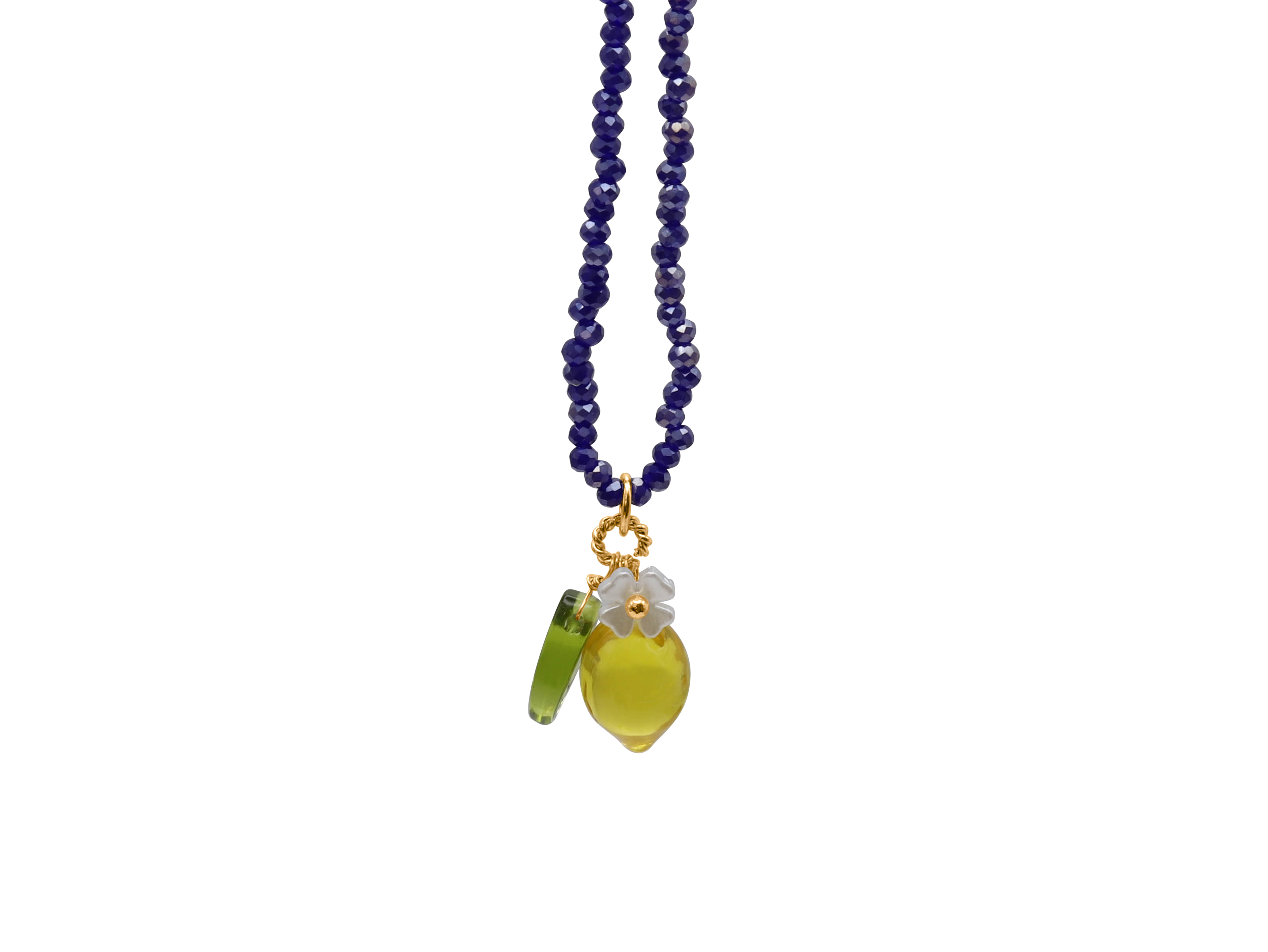 Picture of NAVY SANTORINI LEMON DROP BEADED NECKLACE