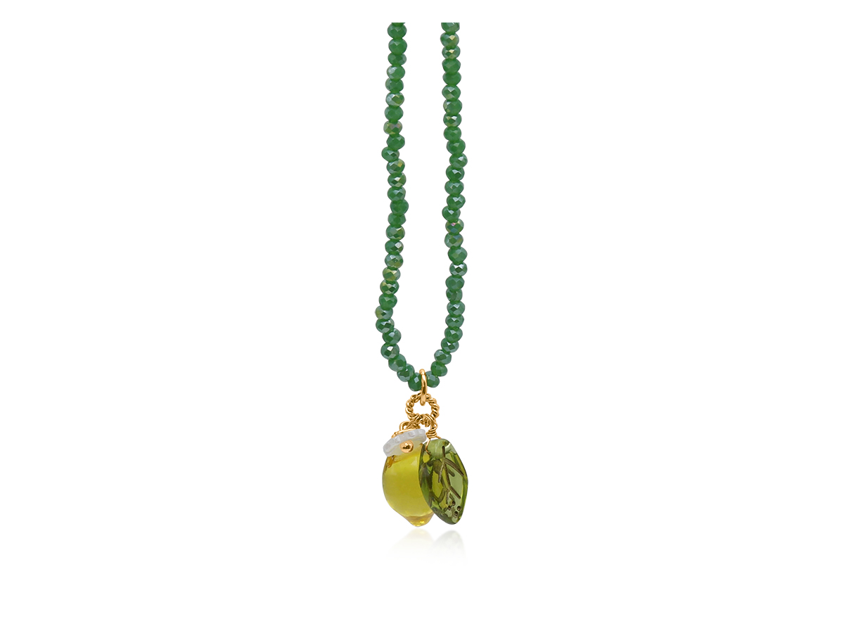 Picture of GREEN  SANTORINI LEMON DROP BEADED NECKLACE