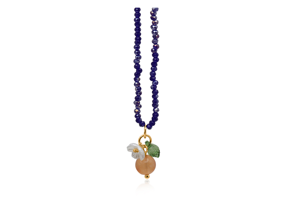 Picture of NAVY MARINA TANGERINE BEADED NECKLACE