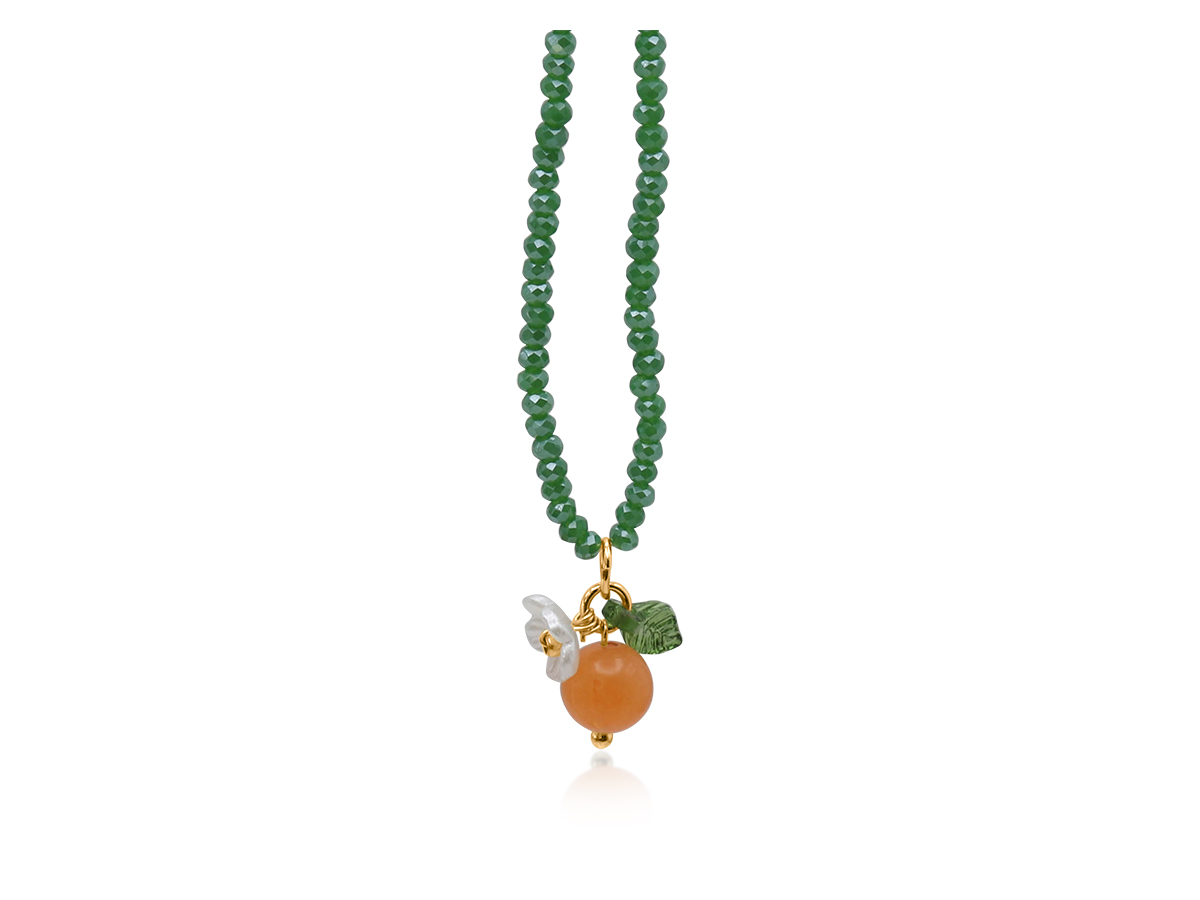 Picture of GREEN  MARINA TANGERINE BEADED NECKLACE