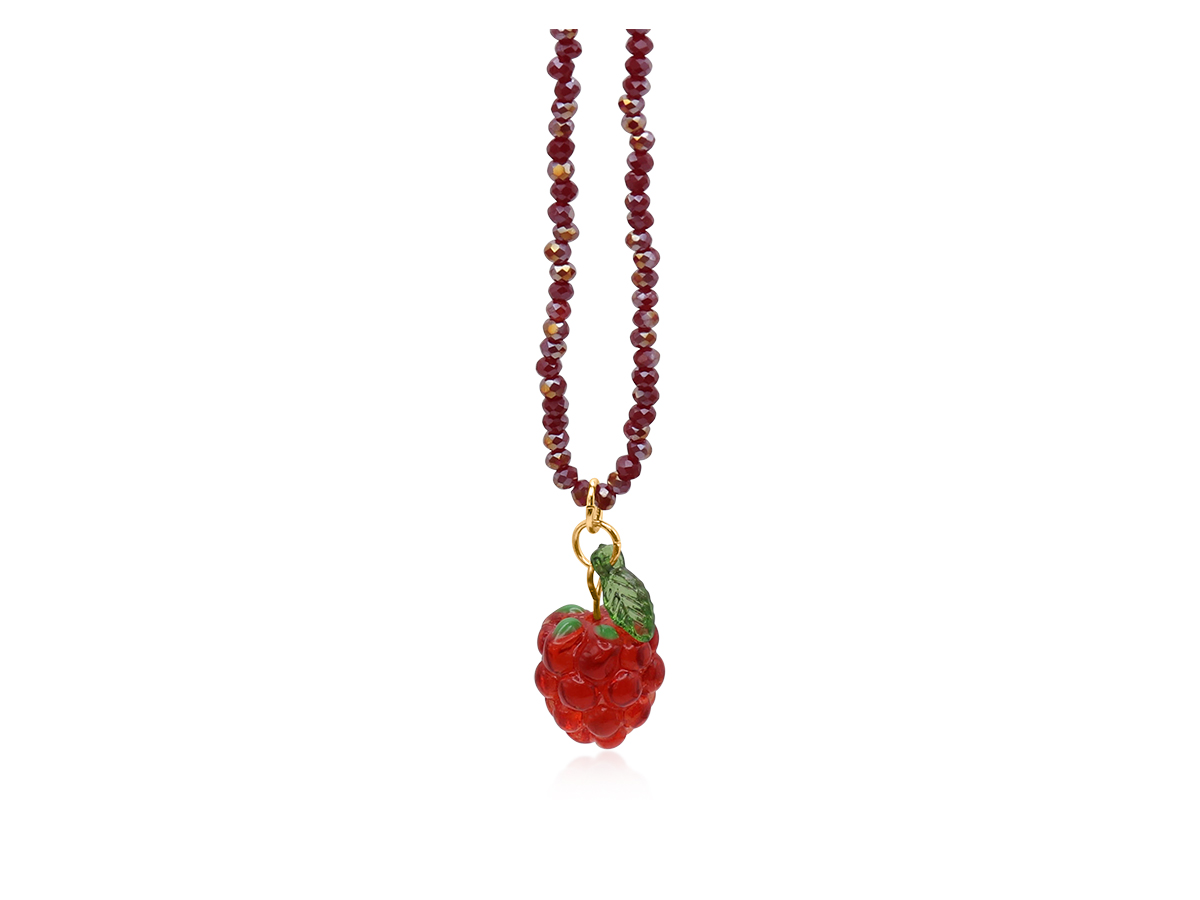 Picture of BURGUNDY MALINA RASPBERRY BEADED NECKLACE