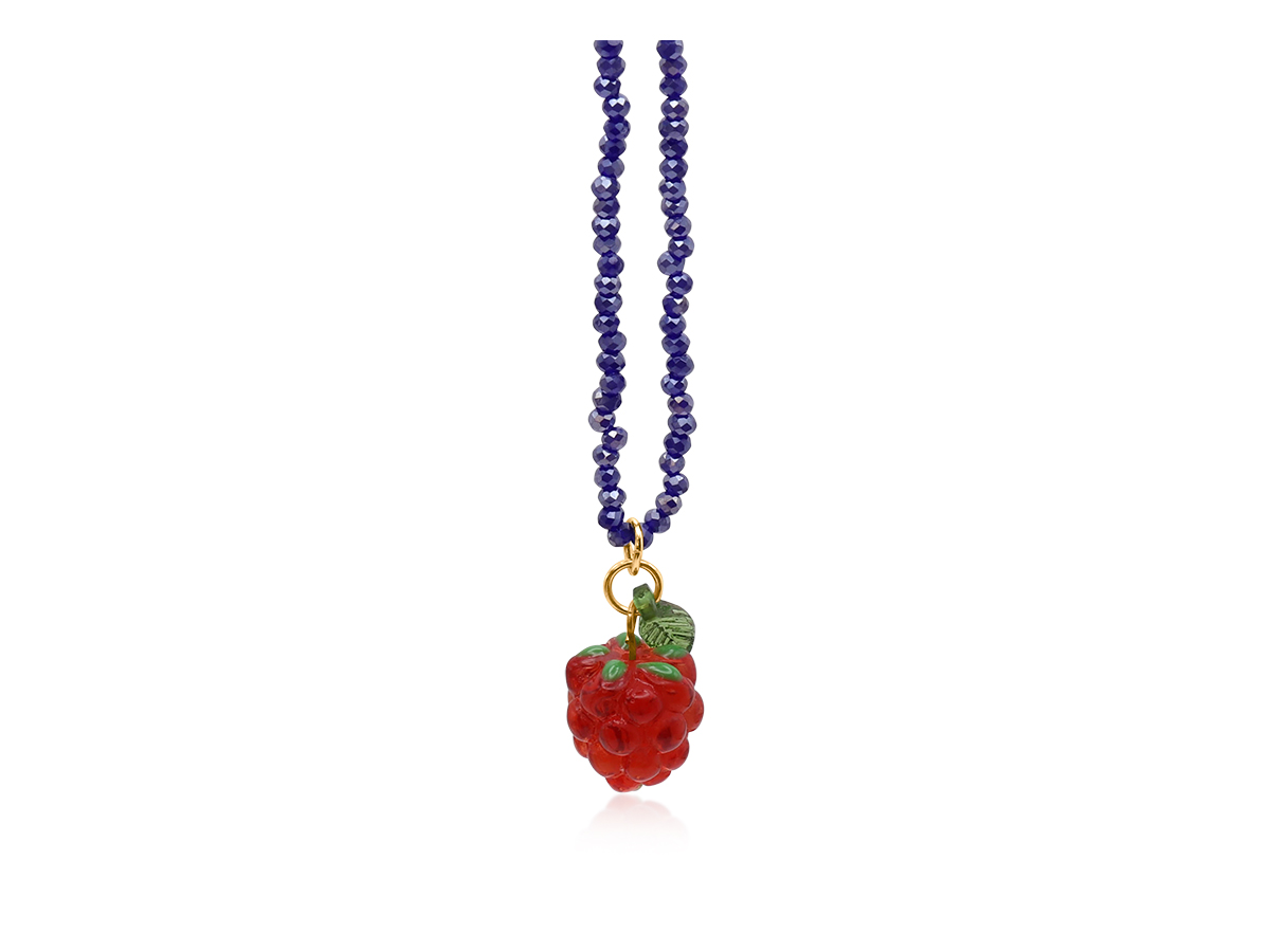 Picture of NAVY MALINA RASPBERRY BEADED NECKLACE