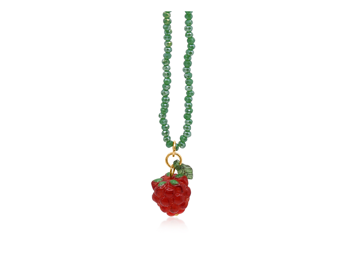 Picture of GREEN  MALINA RASPBERRY BEADED NECKLACE