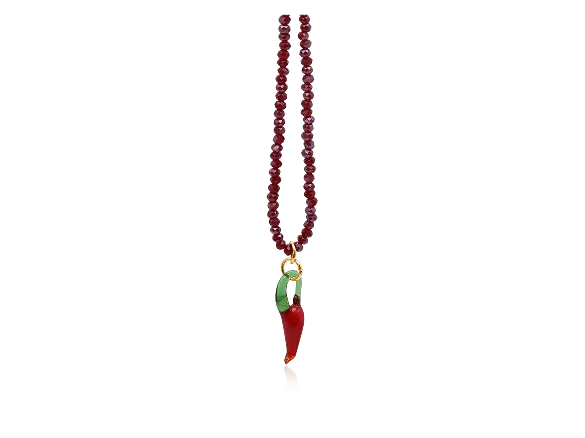 Picture of BURGUNDY CHILLY BEADED NECKLACE