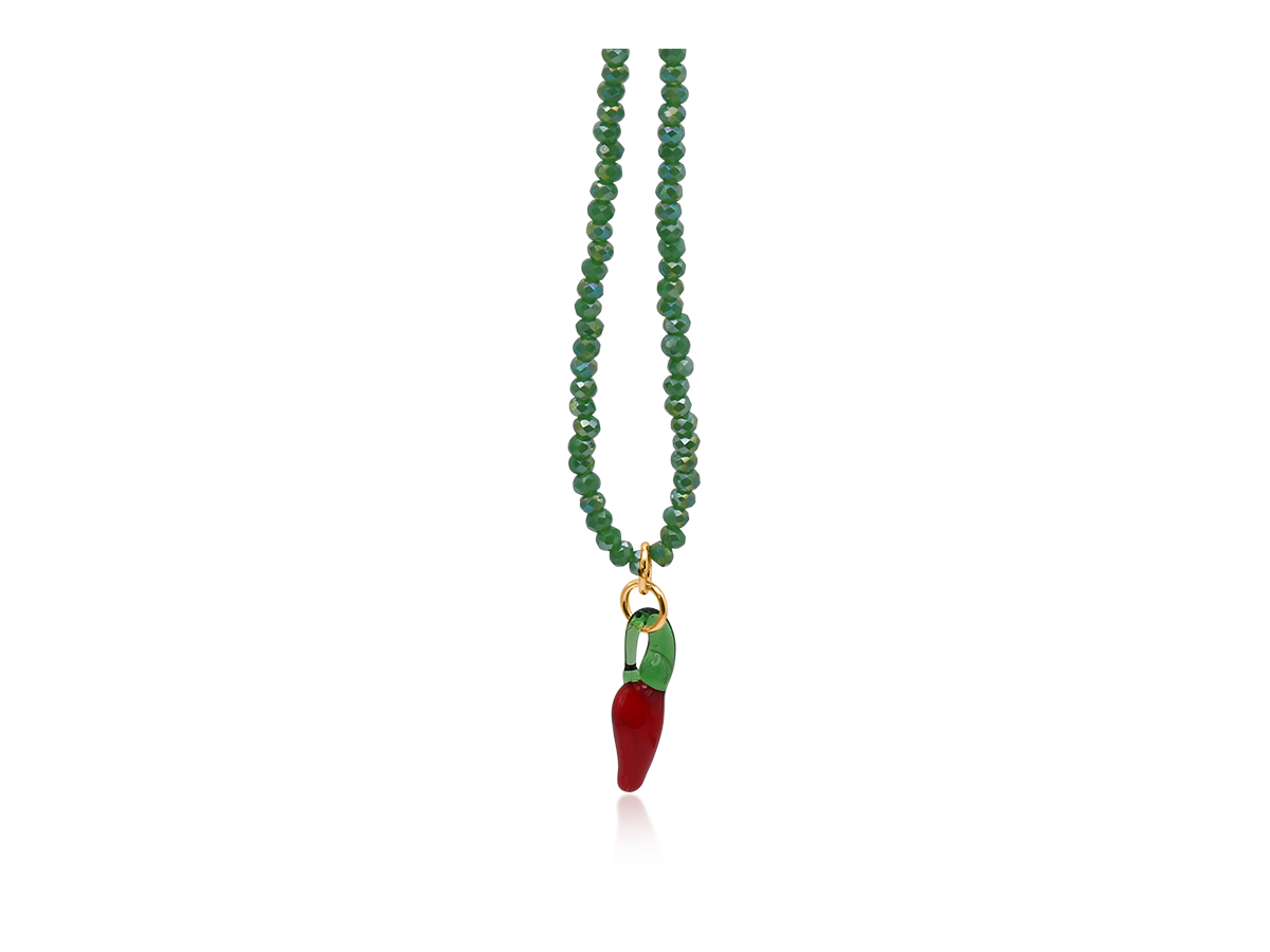Picture of GREEN  CHILLY BEADED NECKLACE