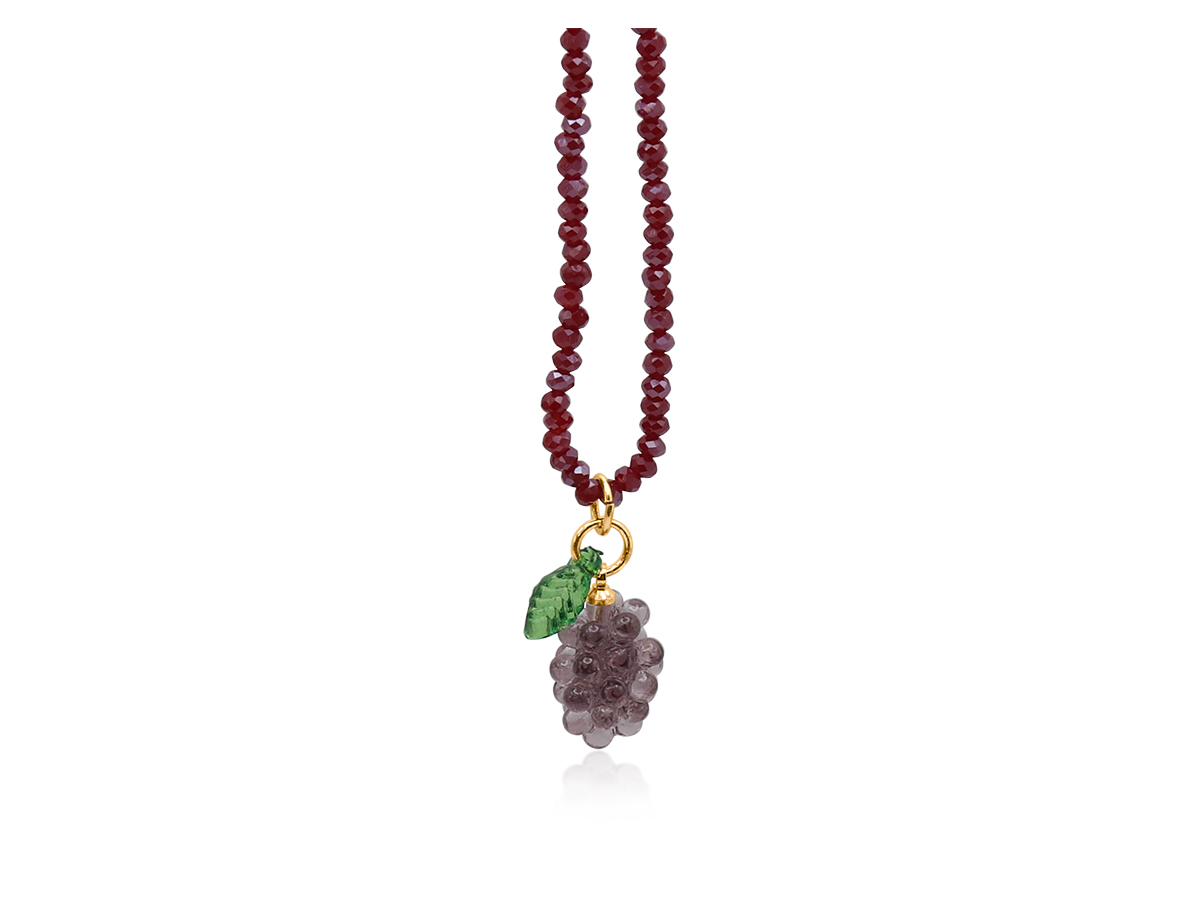 Picture of BURGUNDY DIONISIUS BUNCH OF GRAPES BEADED NECKLACE