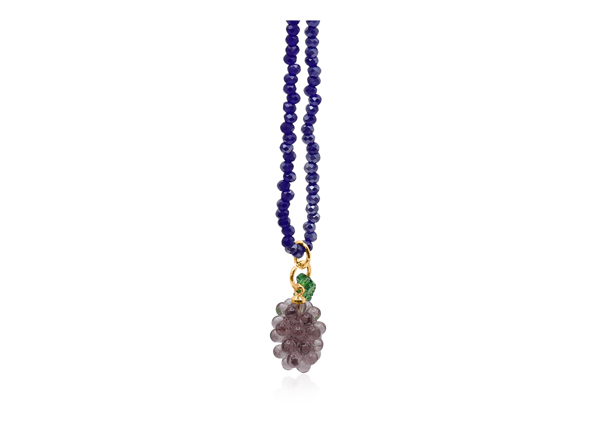 Picture of NAVY DIONISIUS BUNCH OF GRAPES BEADED NECKLACE