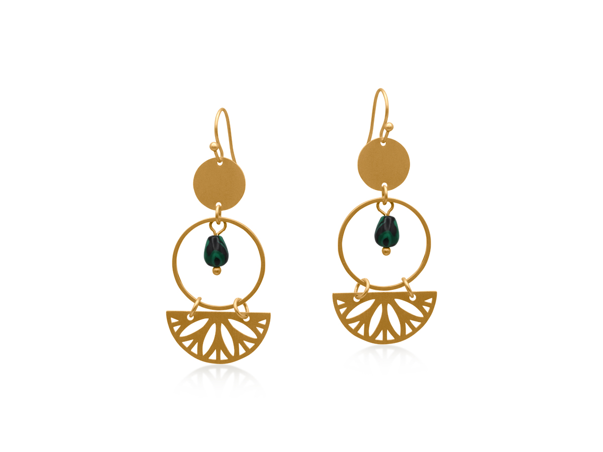 Picture of GOLD  DELPHI PRIESTESS STATEMENT EARRINGS