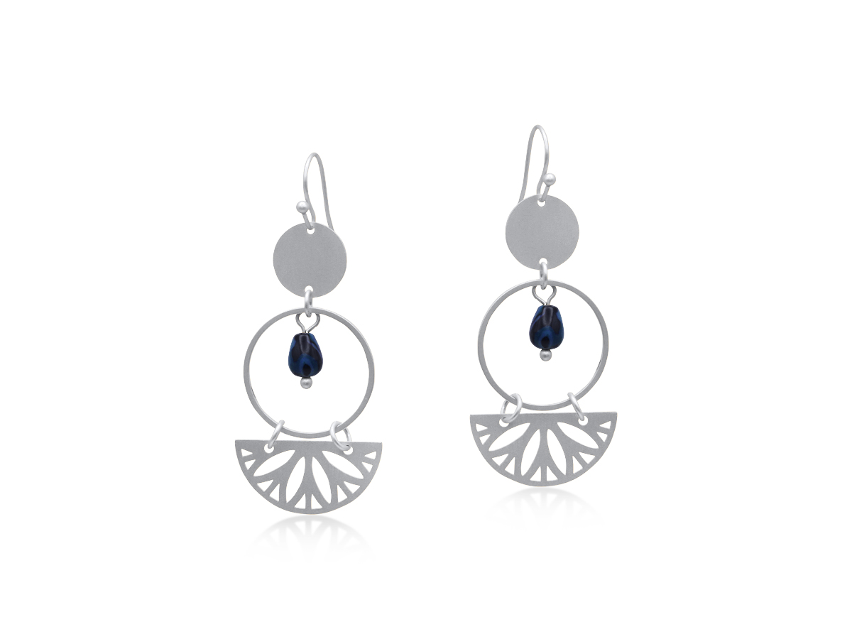 Picture of SILVER DELPHI PRIESTESS STATEMENT EARRINGS