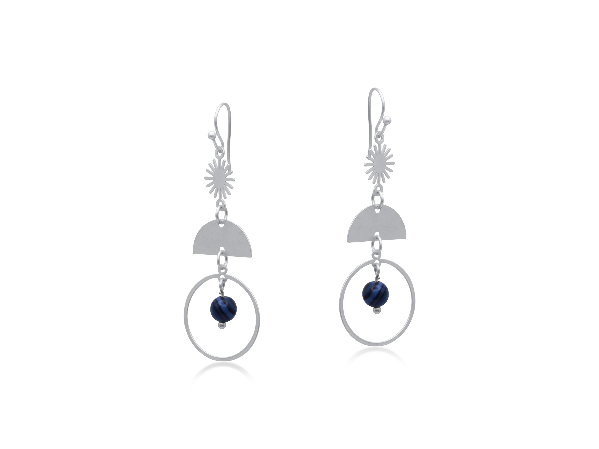 Picture of SILVER DELPHI DREAM RITUAL STATEMENT EARRINGS