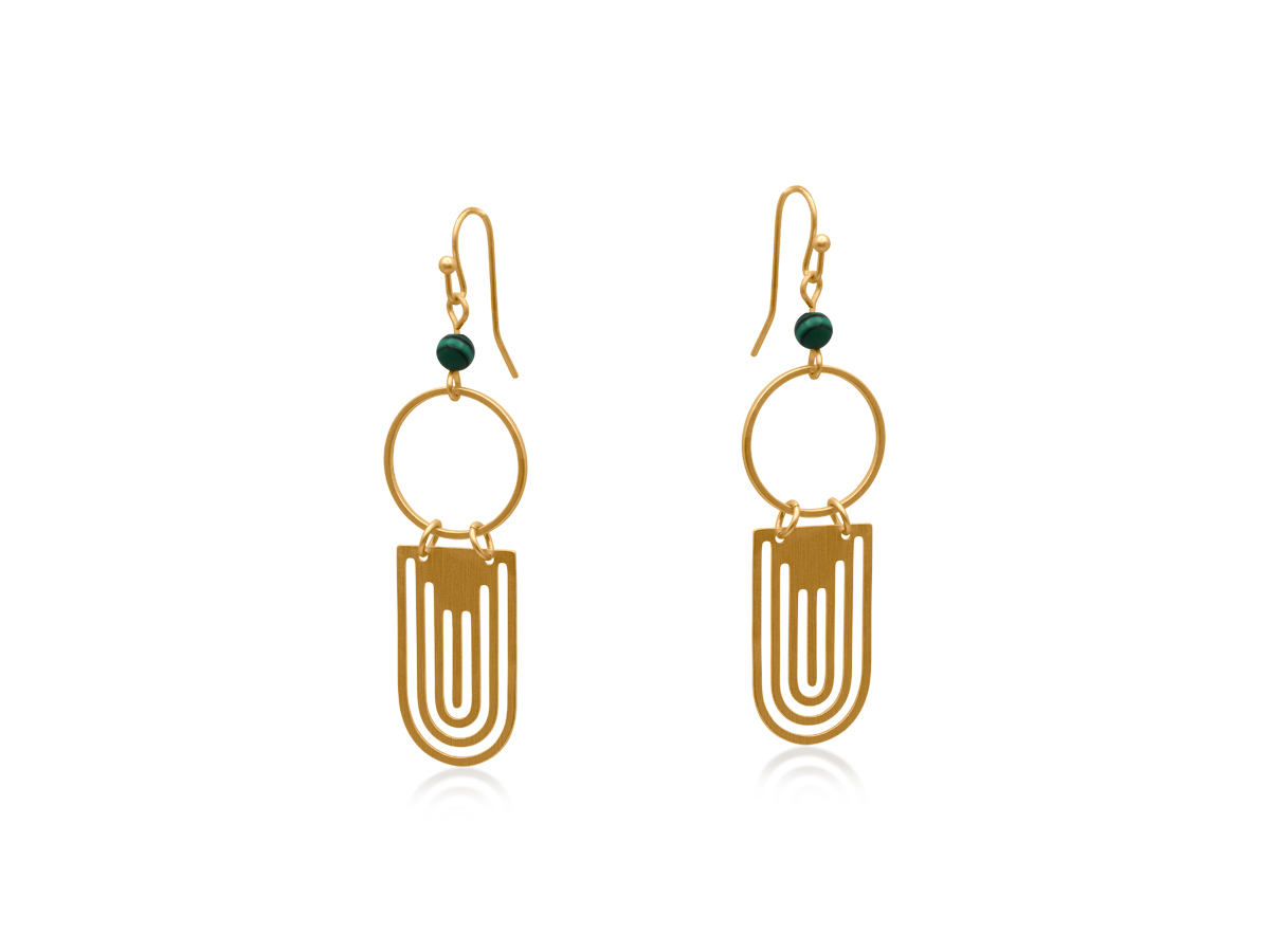 Picture of GOLD  DELPHI SHRINE STATEMENT EARRINGS