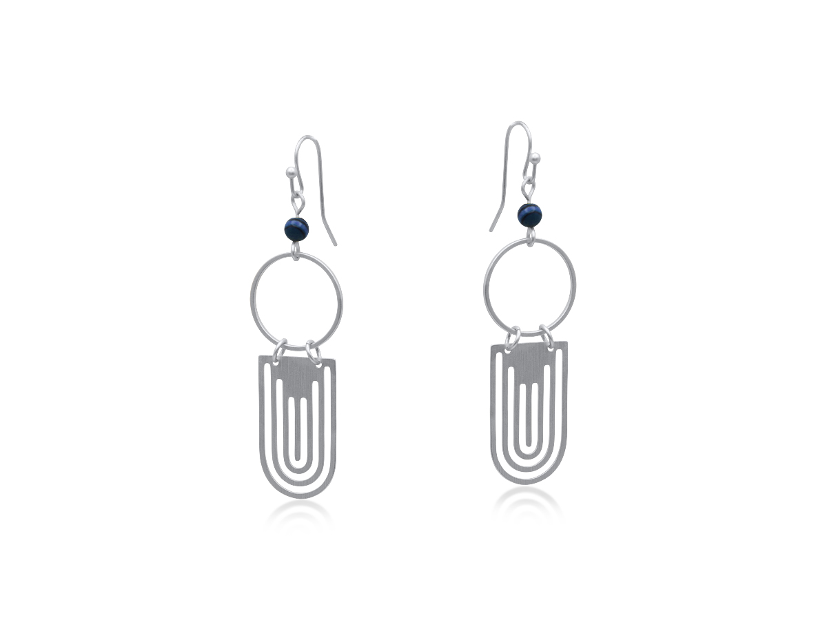 Picture of SILVER DELPHI SHRINE STATEMENT EARRINGS