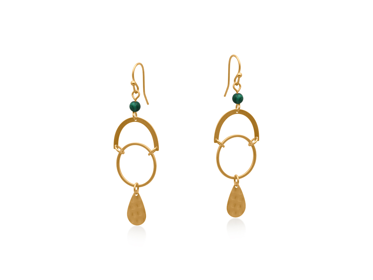 Picture of GOLD  DELPHI PRIESTESS TEARS STATEMENT EARRINGS