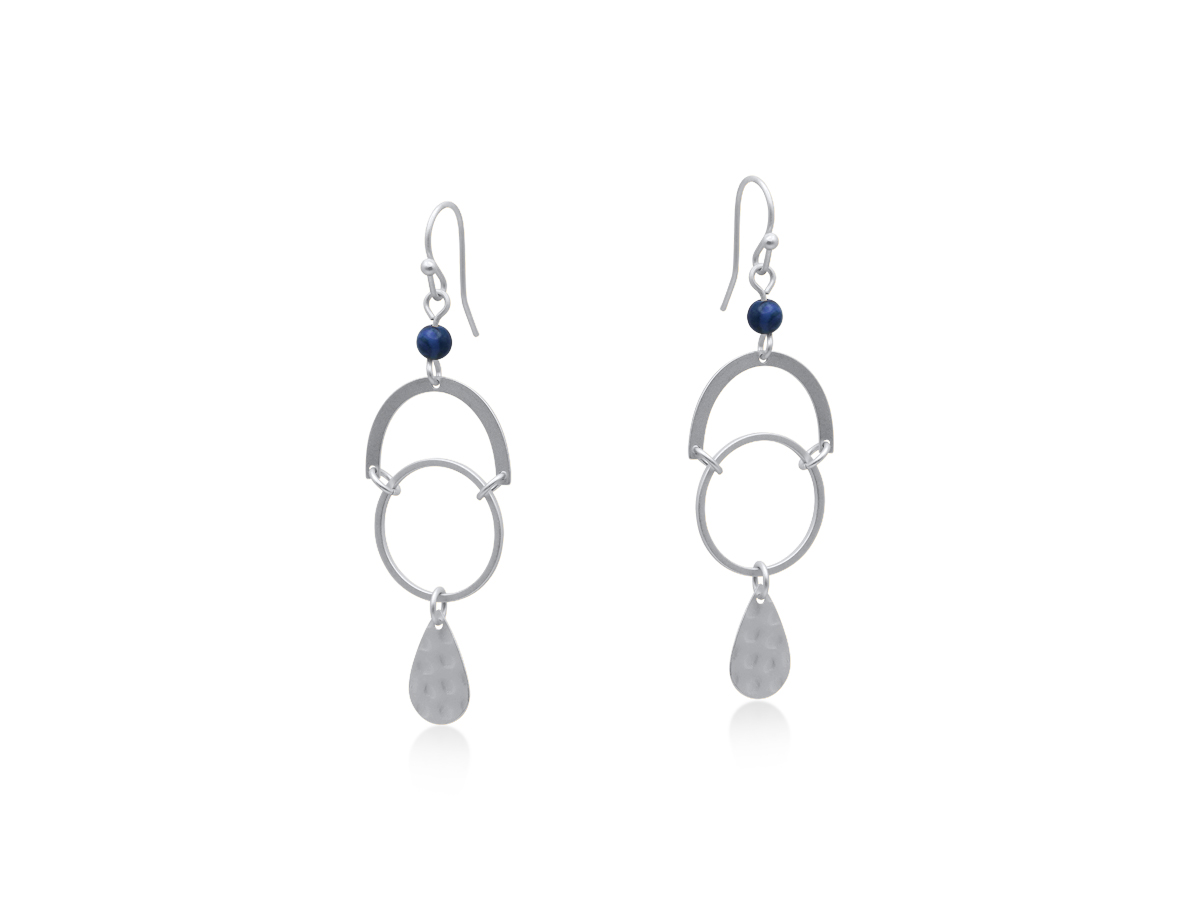 Picture of SILVER DELPHI PRIESTESS TEARS STATEMENT EARRINGS