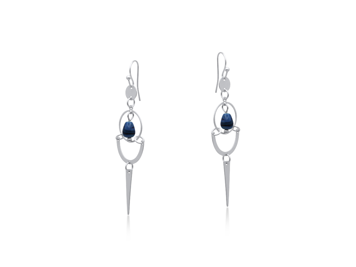 Picture of SILVER DELPHI MOON RITUAL STATEMENT EARRINGS