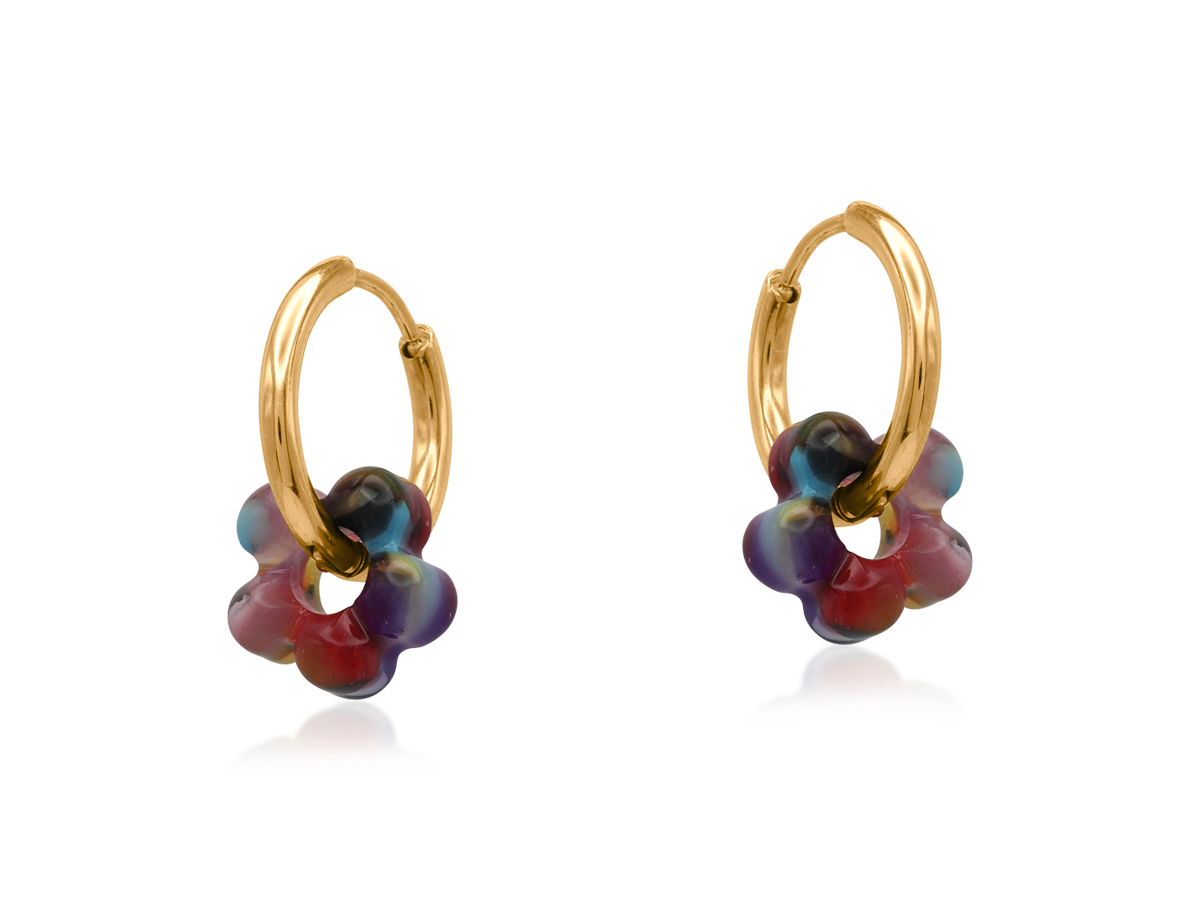 Picture of RED SOPHIA PETITE RESIN HUGGIES EARRINGS