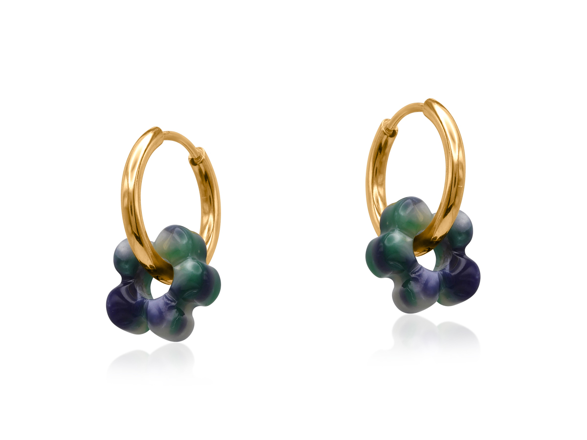 Picture of BLUE  SYBILLA PETITE RESIN HUGGIES EARRINGS