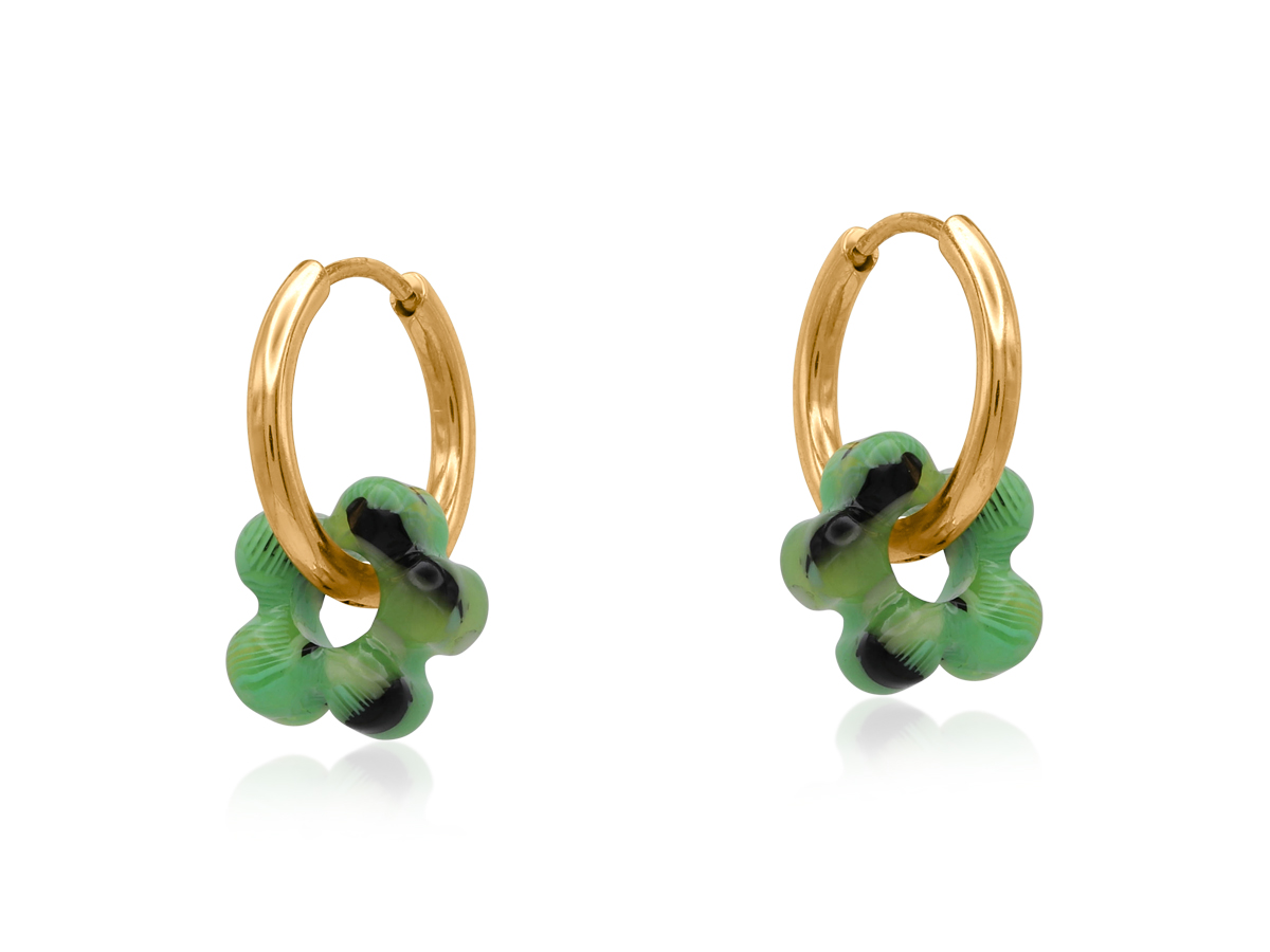 Picture of GREEN  SABINA PETITE RESIN HUGGIES EARRINGS