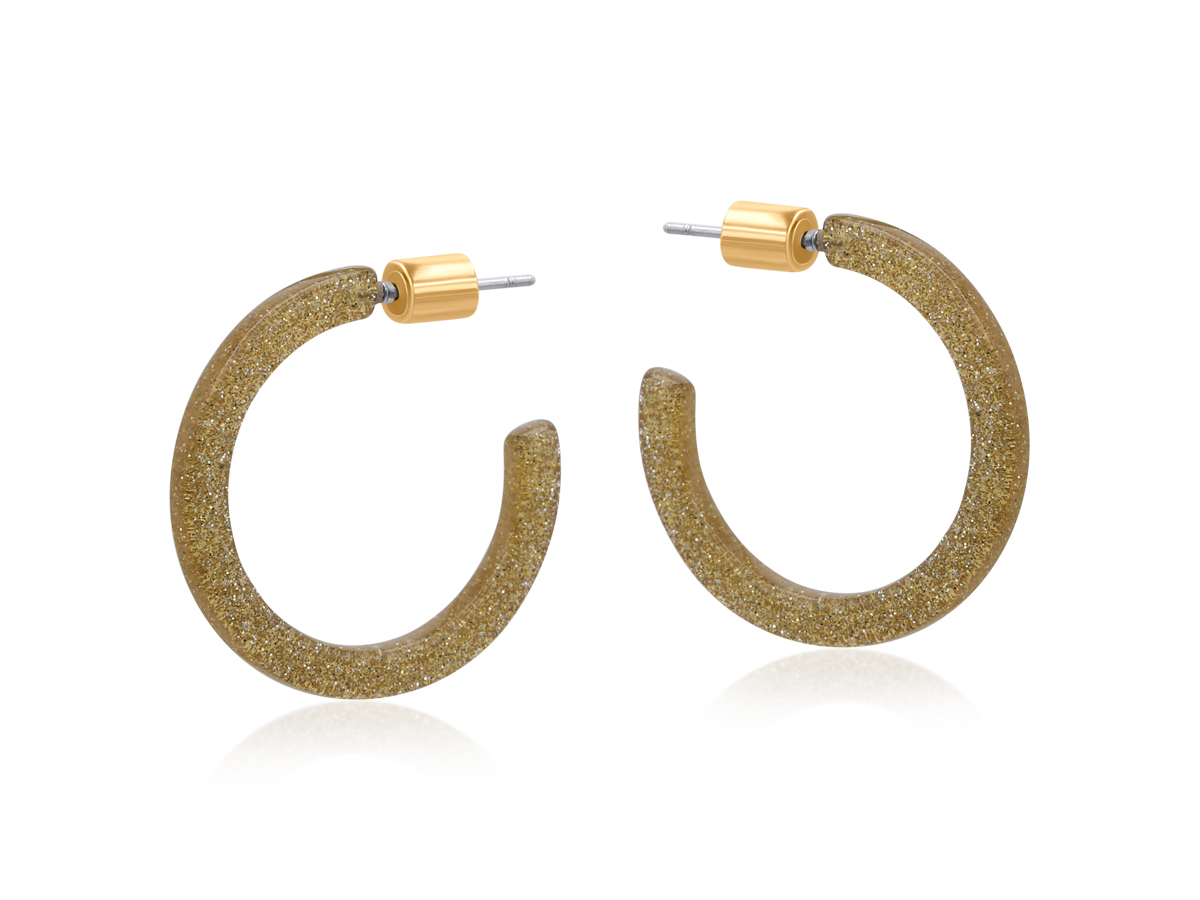 Picture of CHAMPAGNE EMMAUELA THIN RESIN HOOP EARRINGS