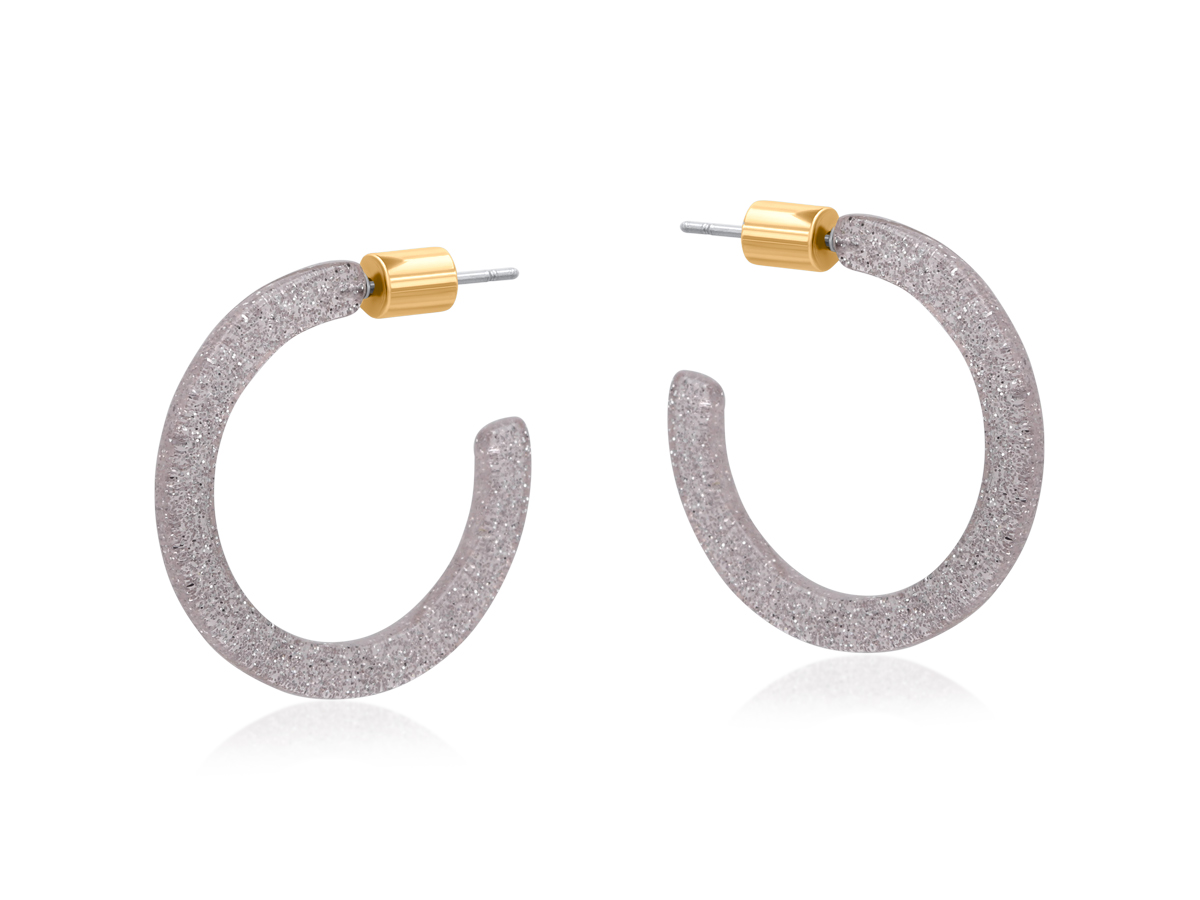 Picture of GREY EMMAUELA THIN RESIN HOOP EARRINGS