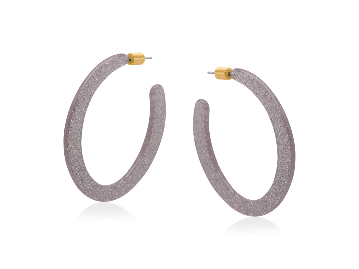 Picture of GREY EMMAUELA RESIN STATEMENT CUT OUT HOOP EARRING