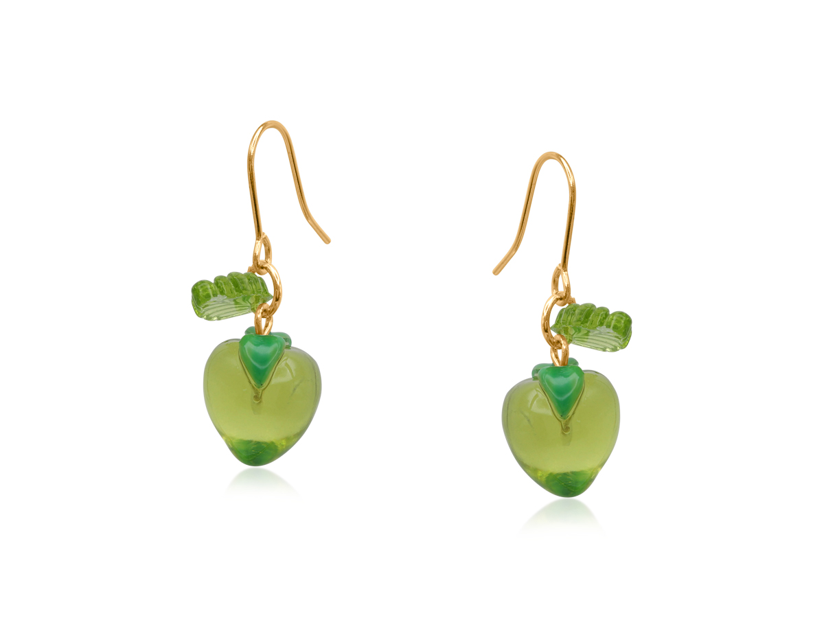 Picture of GREEN PEACH TINY DROP EARRINGS