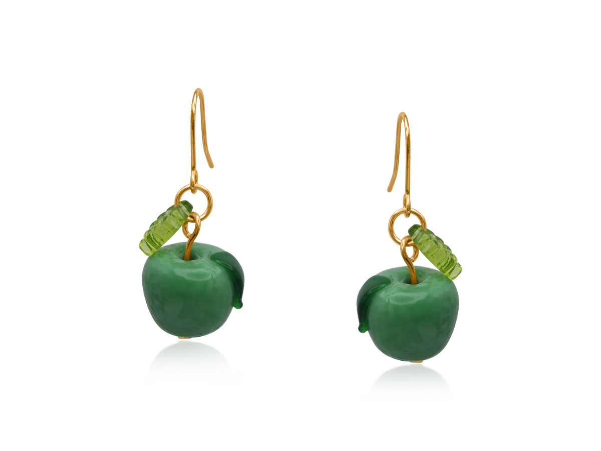 Picture of GREEN APPLE TINY DROP EARRINGS