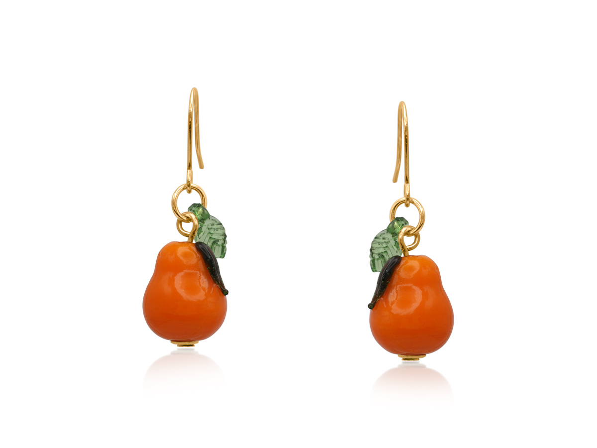 Picture of ORANGE PEAR TINY DROP EARRINGS