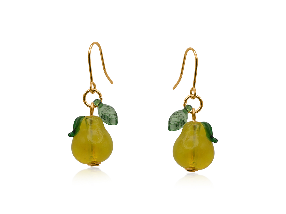 Picture of YELLOW PEAR TINY DROP EARRINGS