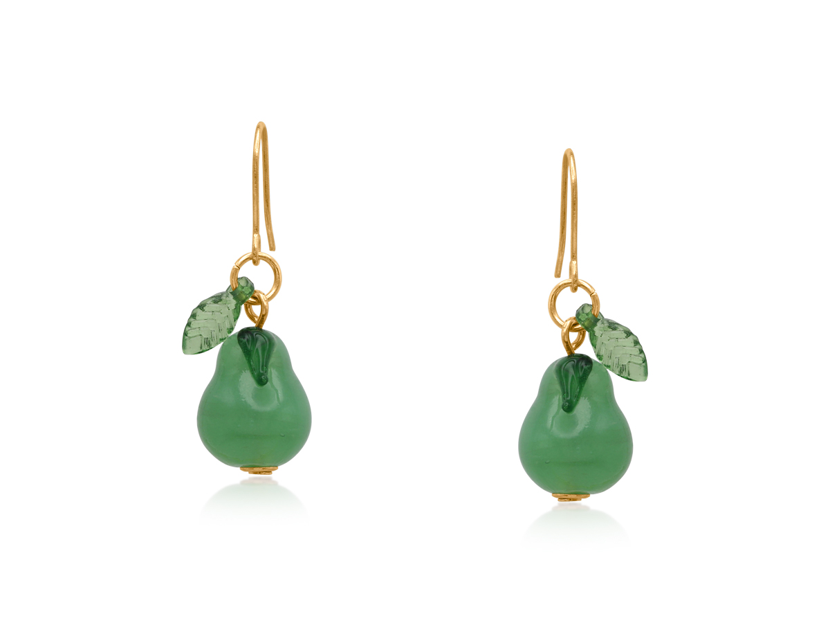Picture of GREEN PEAR TINY DROP EARRINGS
