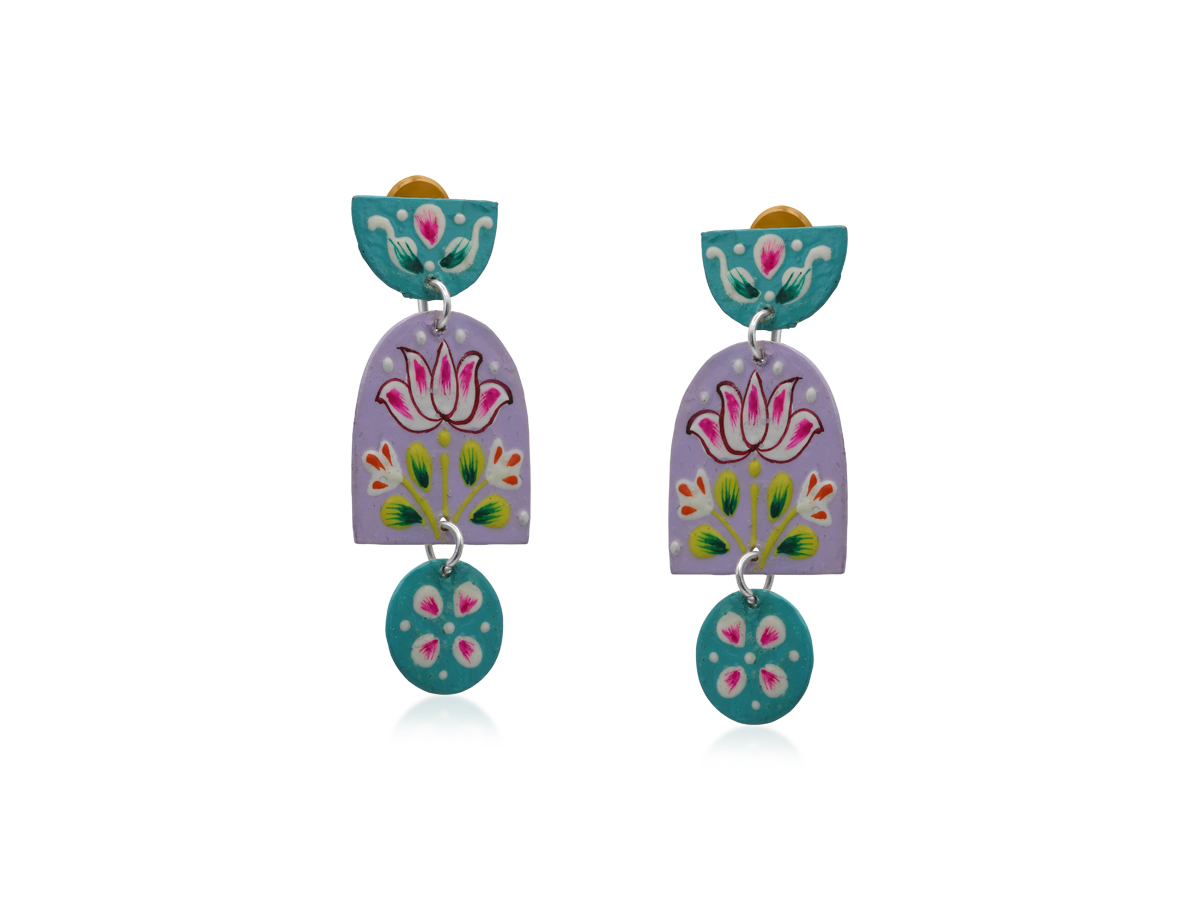 Picture of LILAC BLUE  PADMA STATEMENT HAND PAINTED ARTISAN E