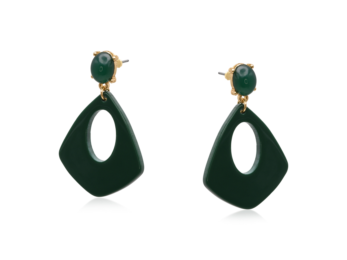 Picture of GREEN  MIN GEO RESIN EARRINGS
