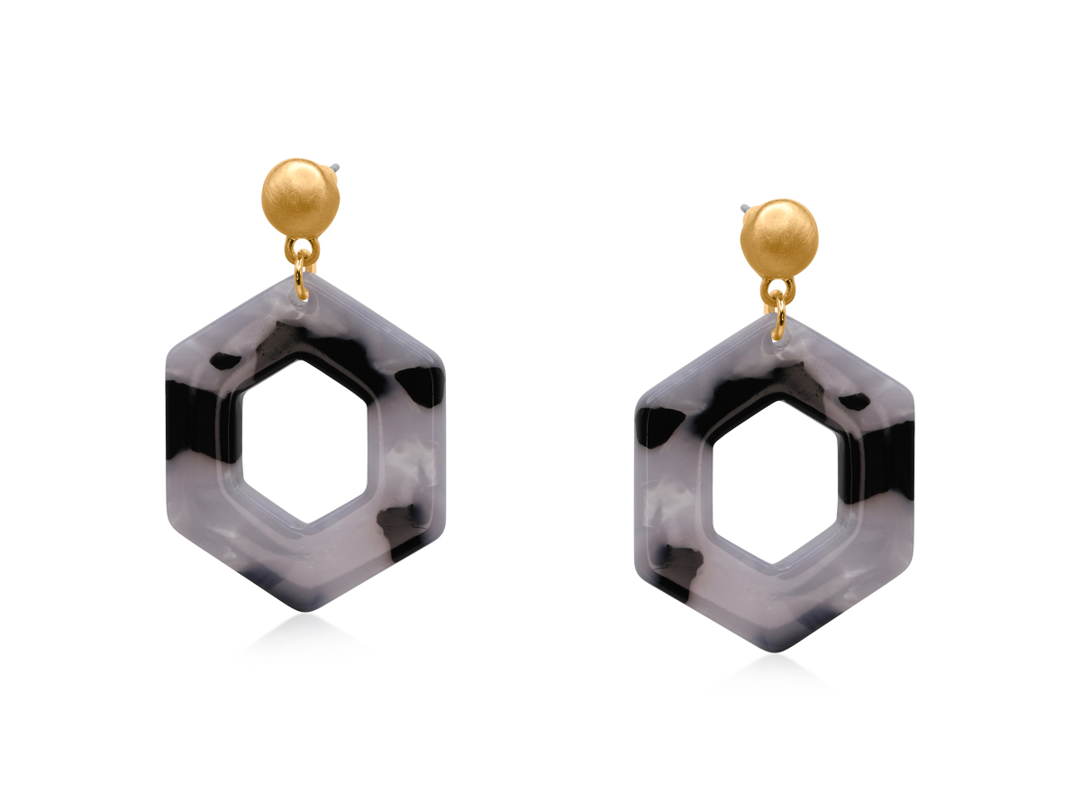 Picture of GREY PARIS RESIN GEO  EARRINGS