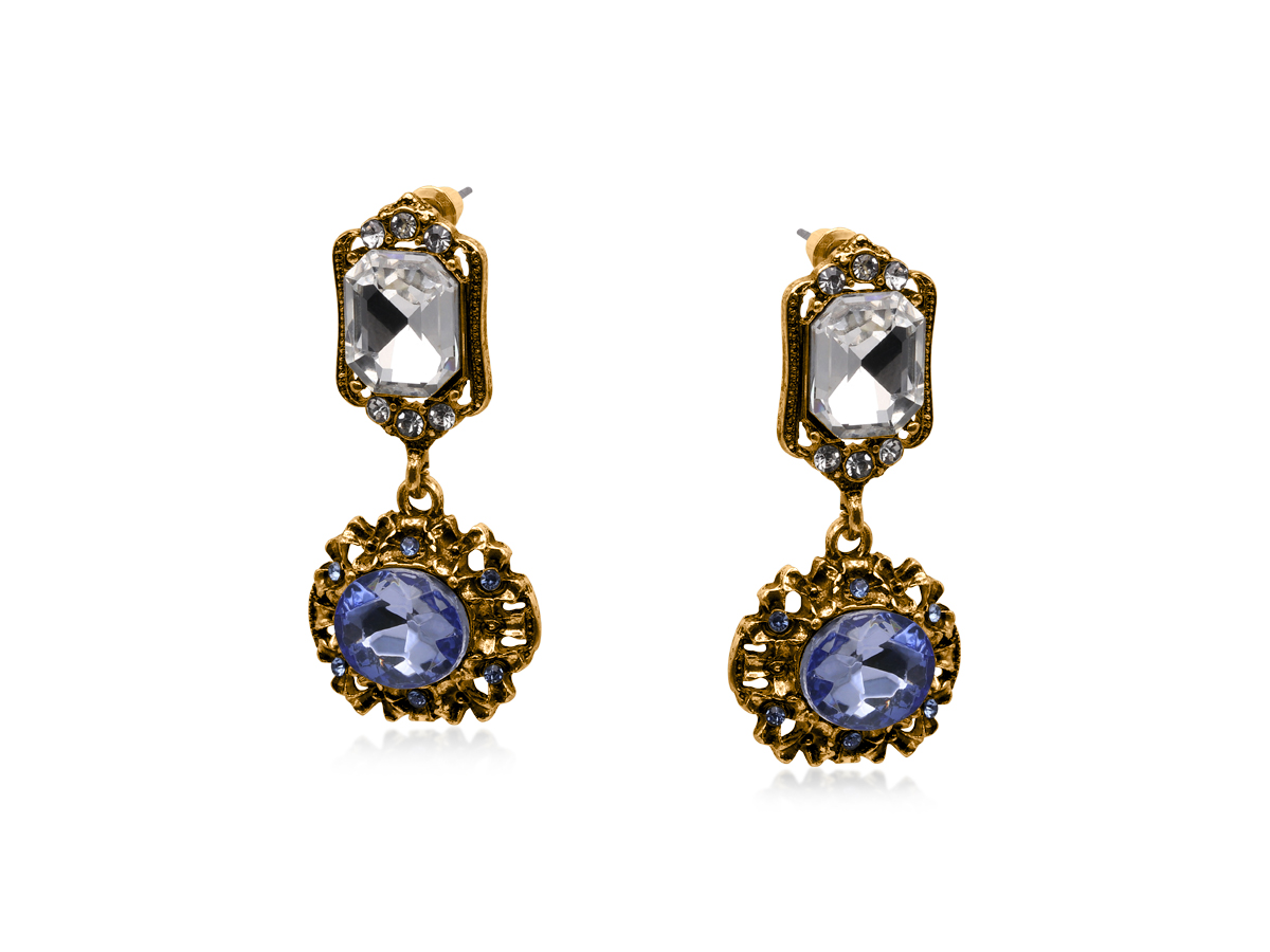 Picture of CRYSTAL GREEN VALERIA DEMI FINE EARRINGS