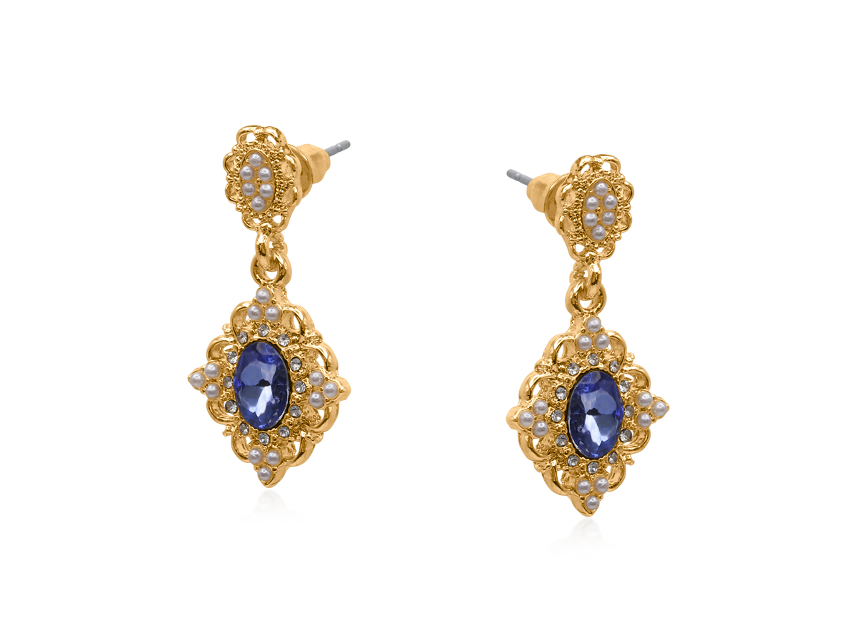 Picture of CRYSTAL BLUE CALIOPE DEMI FINE EARRINGS