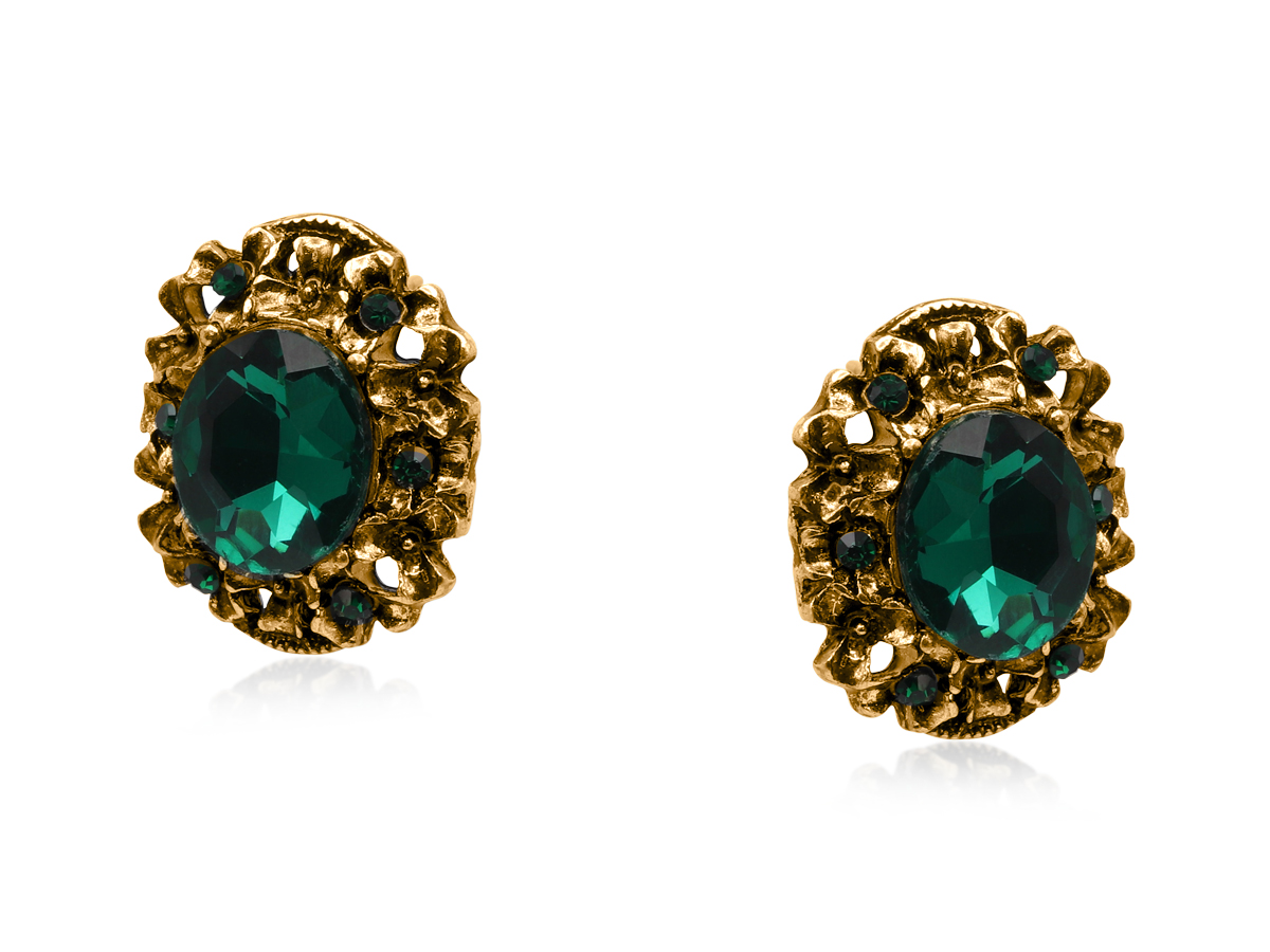 Picture of GREEN SALAMBO DEMI DINE STUD EARRINGS