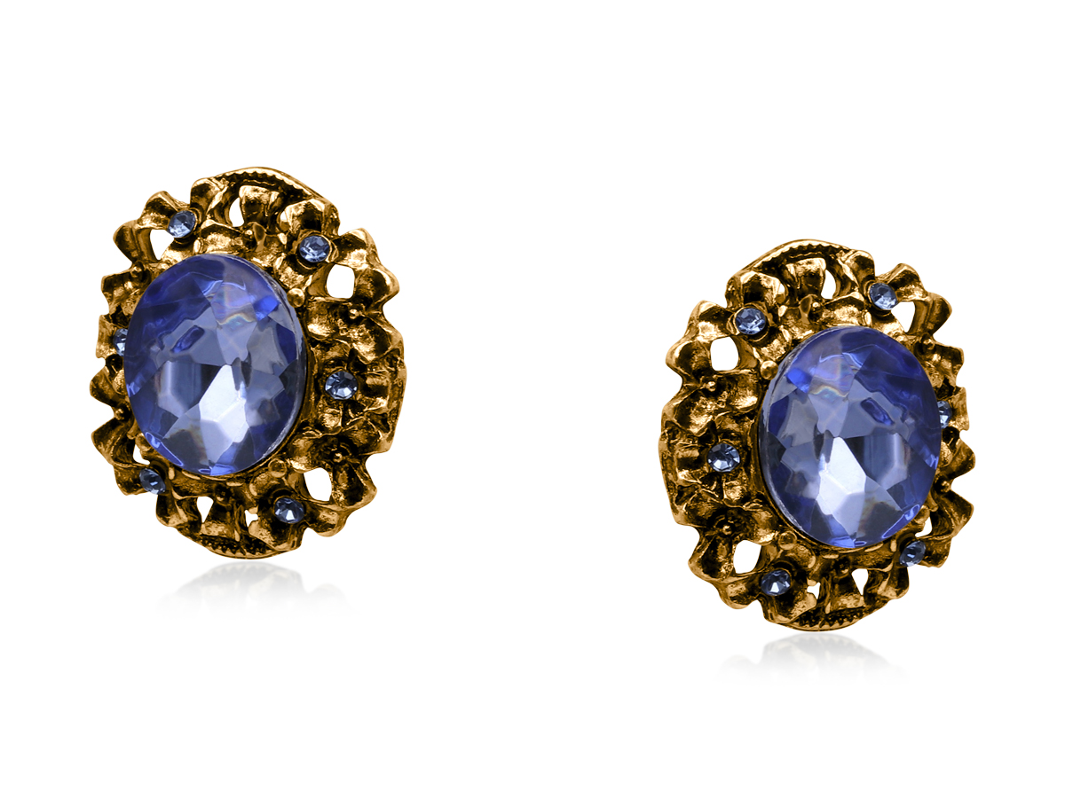 Picture of BLUE SALAMBO DEMI DINE STUD EARRINGS