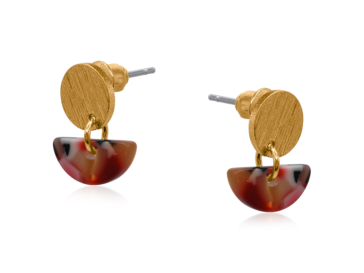 Picture of ORANGE/RED FABIA PETITE RESIN EARRINGS