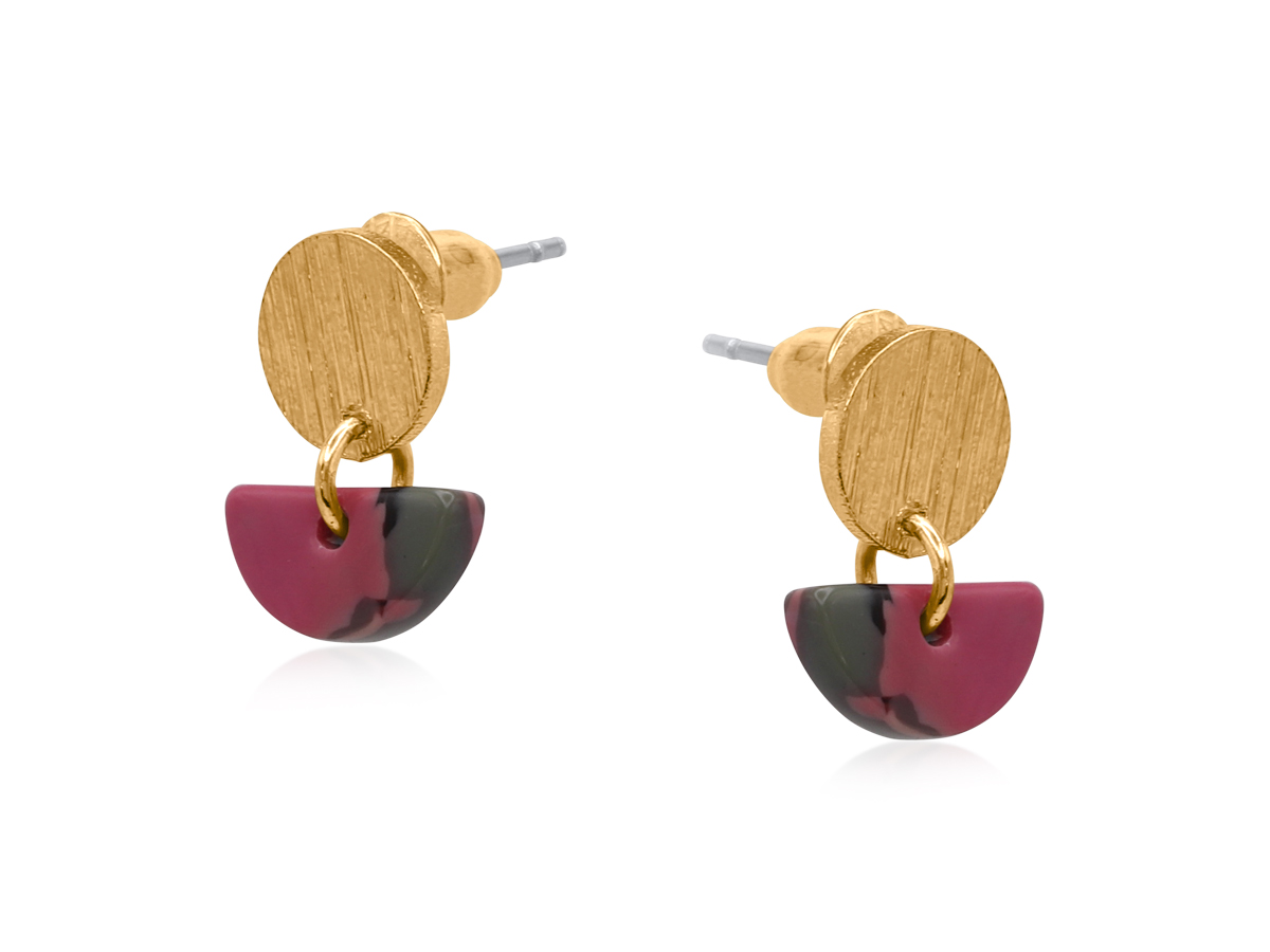 Picture of PINK/TAUPE PADUA PETITE RESIN EARRINGS