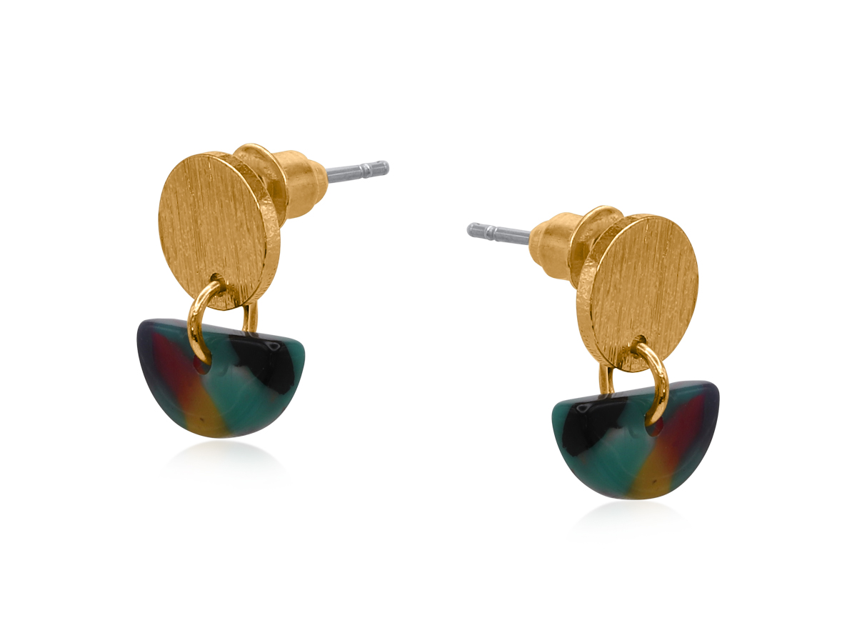Picture of PURPLE/GREEN PADUA PETITE RESIN EARRINGS