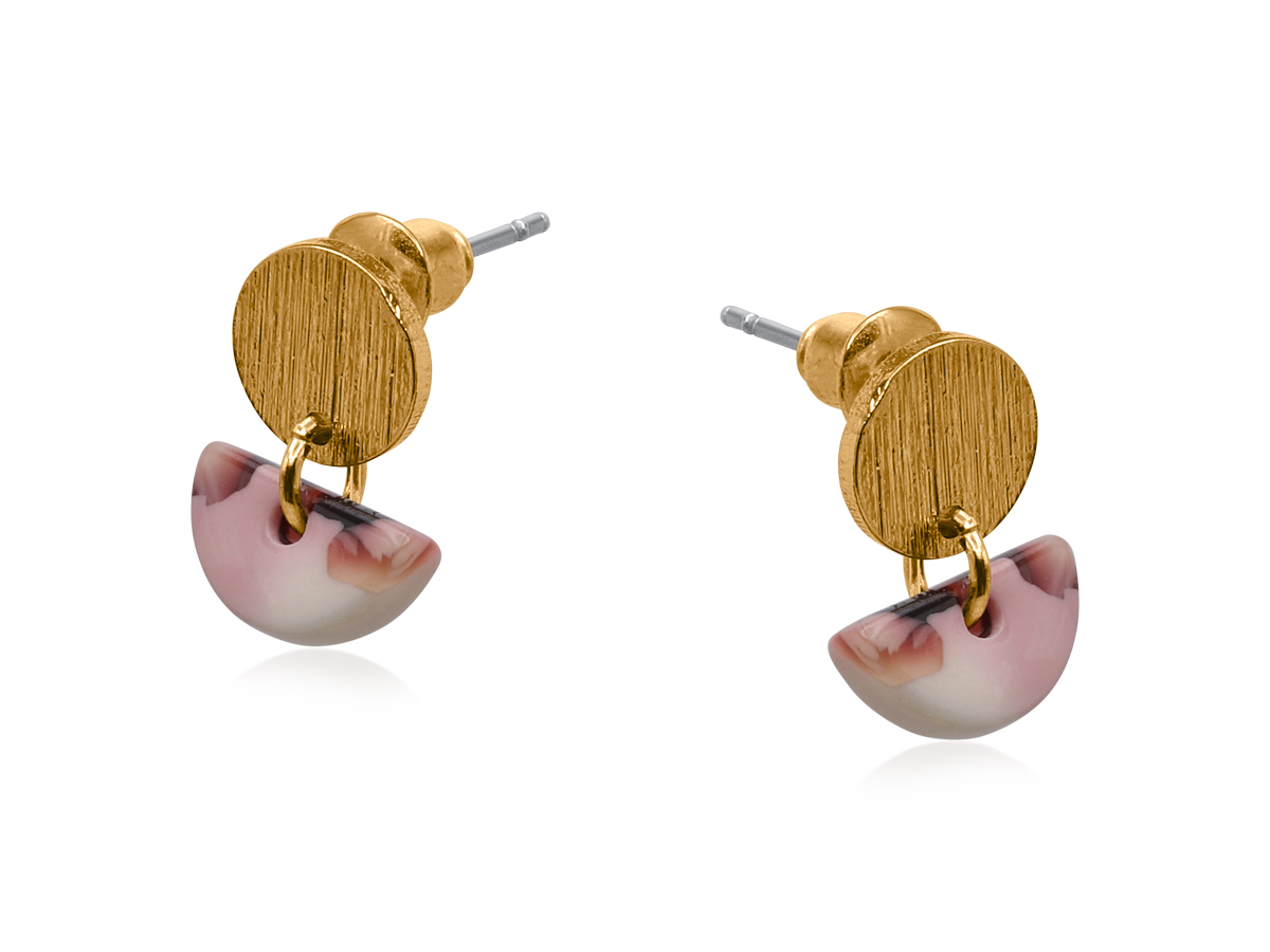 Picture of BEIGE/BROWN GENOA PETITE RESIN EARRINGS