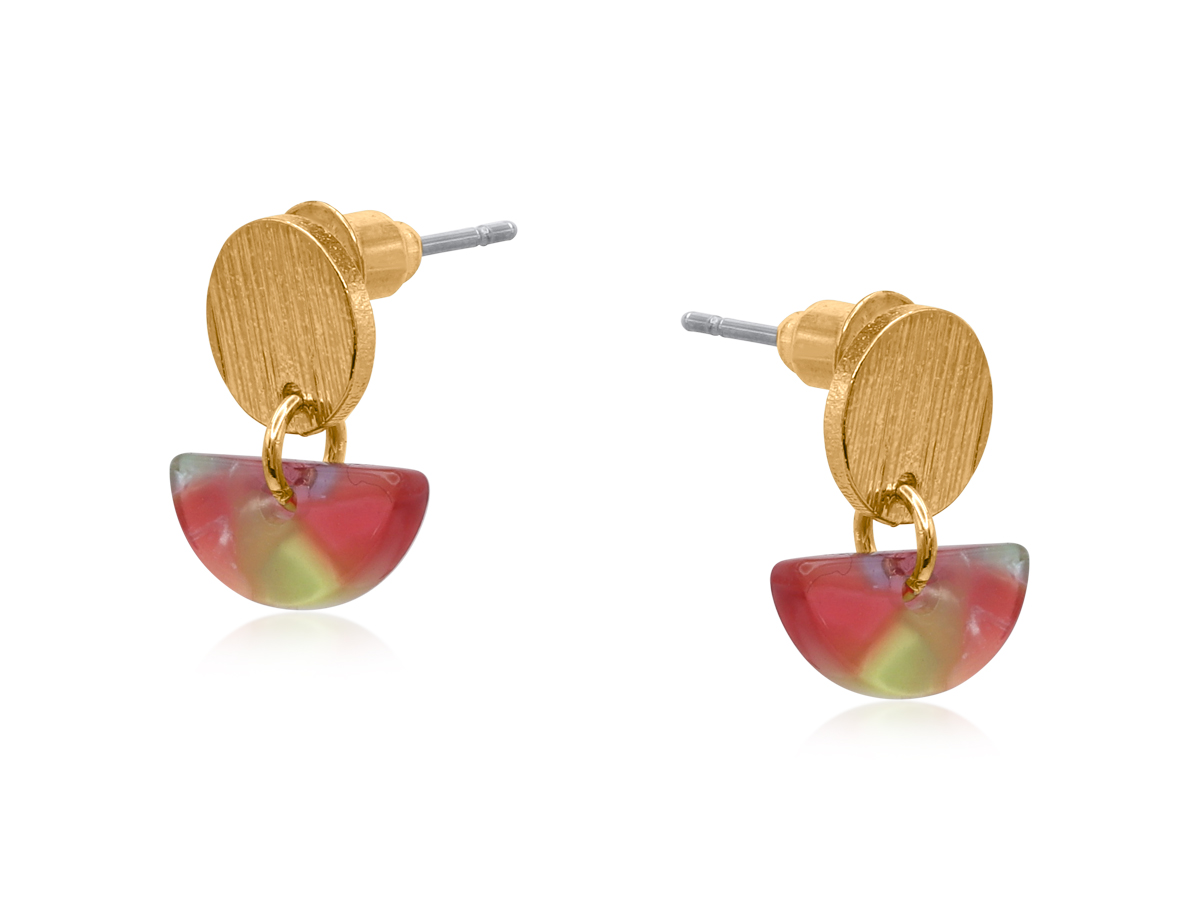 Picture of LIME/RED ANNA PETITE RESIN EARRINGS