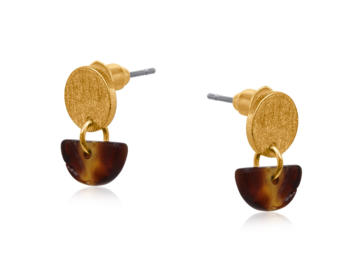 Picture of BLUE/BROWN ANNA PETITE RESIN EARRINGS
