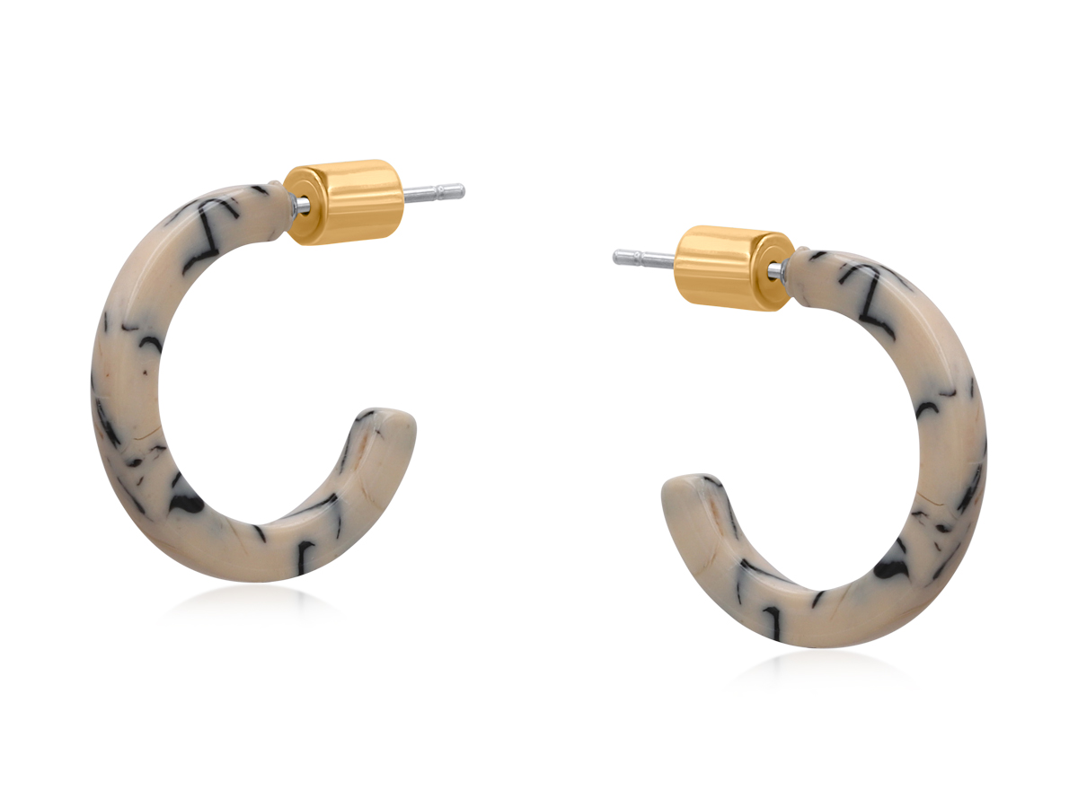 Picture of WHITE SUNNY PETITE RESIN HOOP EARRINGS