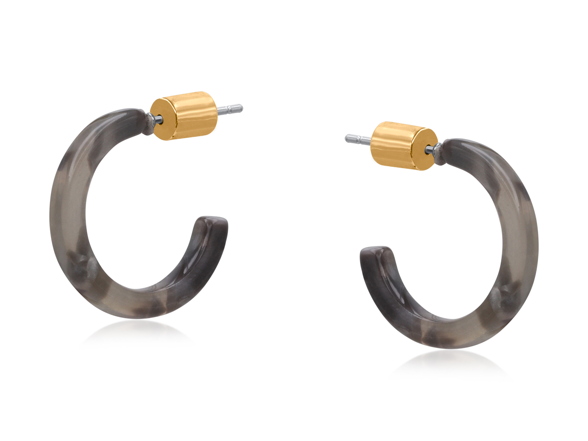 Picture of LILAC/TAUPE ANNALISE PETITE RESIN HOOP EARRINGS
