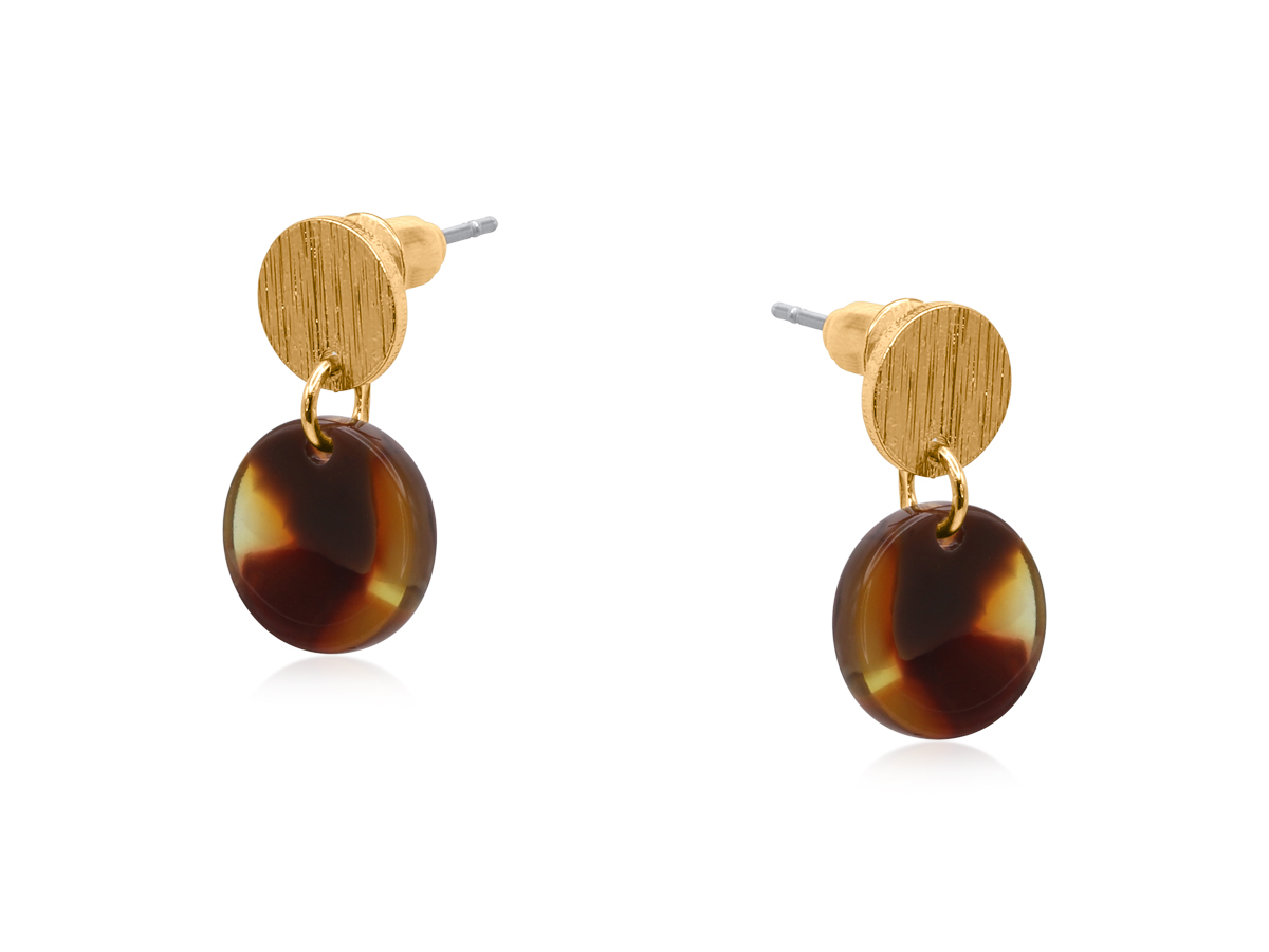 Picture of ORANGE/LILAC ANNALISE PETITE RESIN EARRINGS