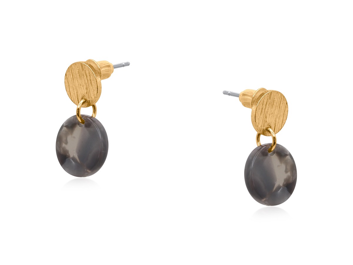 Picture of LILAC/TAUPE ANNALISE PETITE RESIN EARRINGS